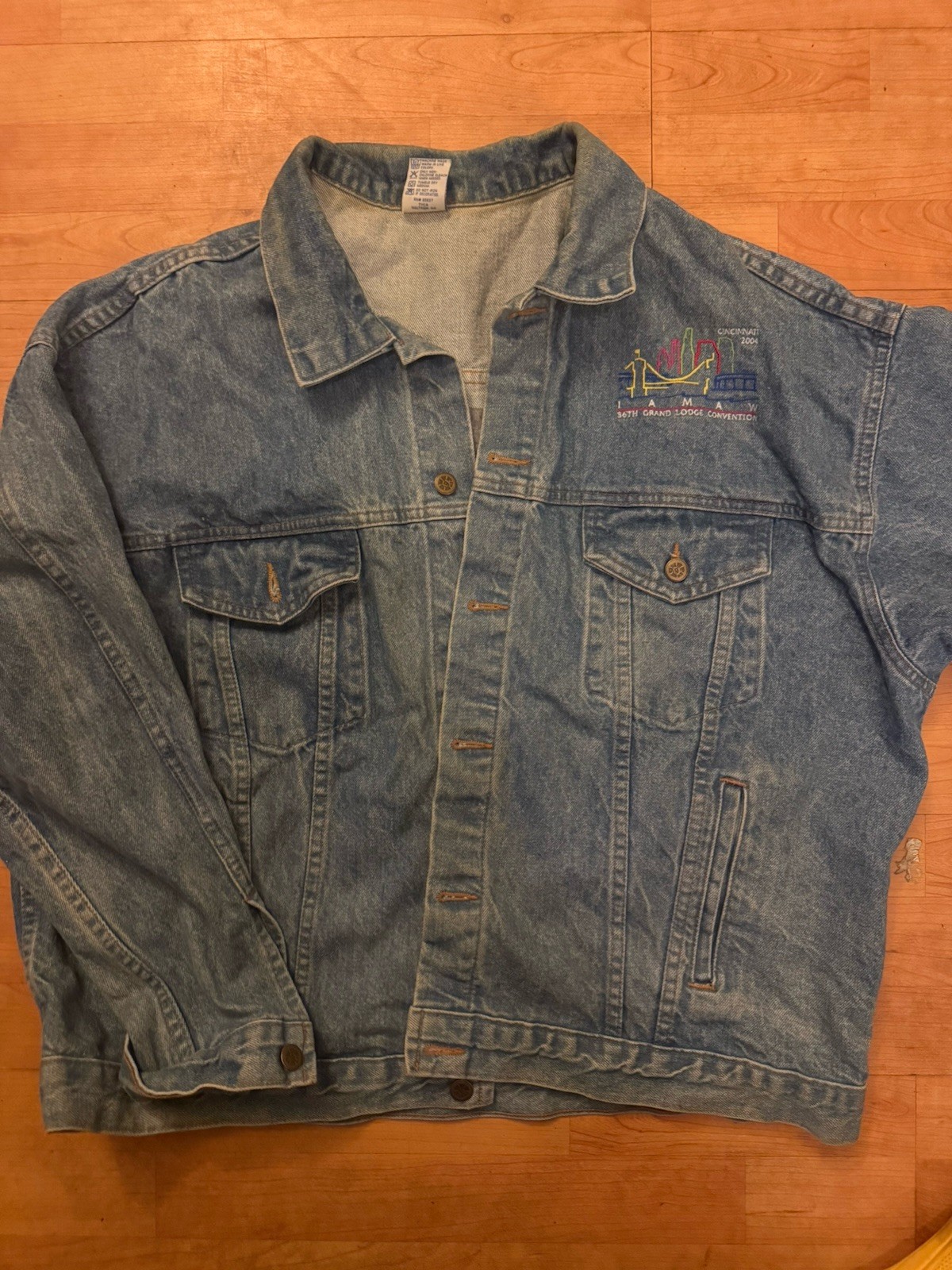 International Association Of Machinists And Aerospace Workers Denim Jacket SZ XL