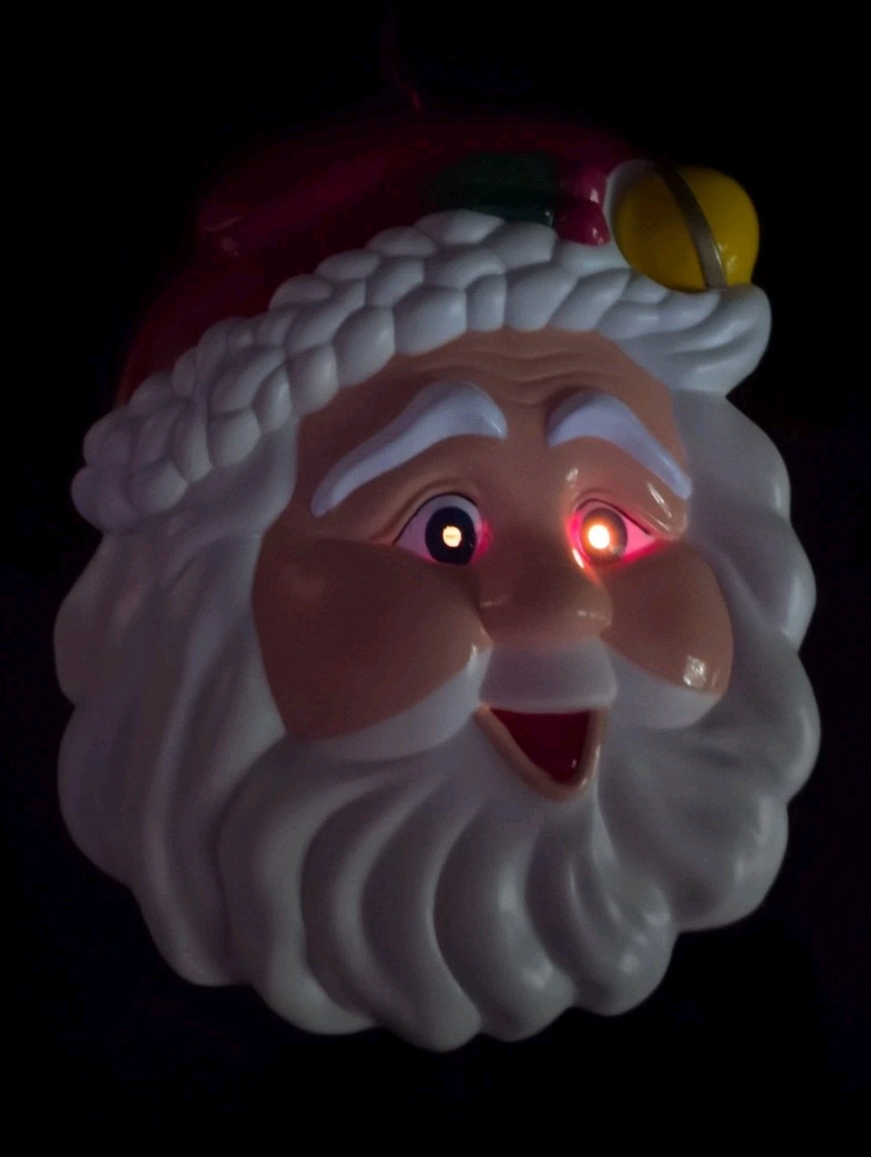 Vintage Eyes Light Up Tony Happy Santa Face Plastic Christmas Works Wall Window