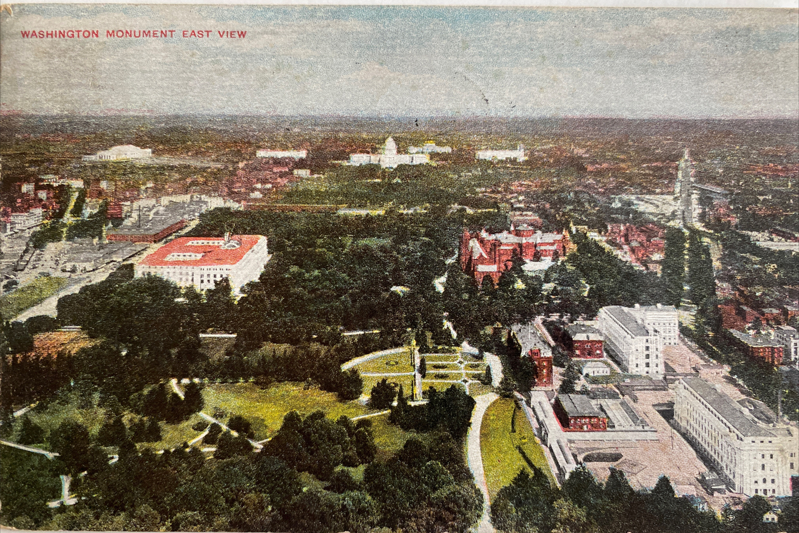 Washington DC Panoramic Monument East View Aerial Capitol Station G RPO Cancel