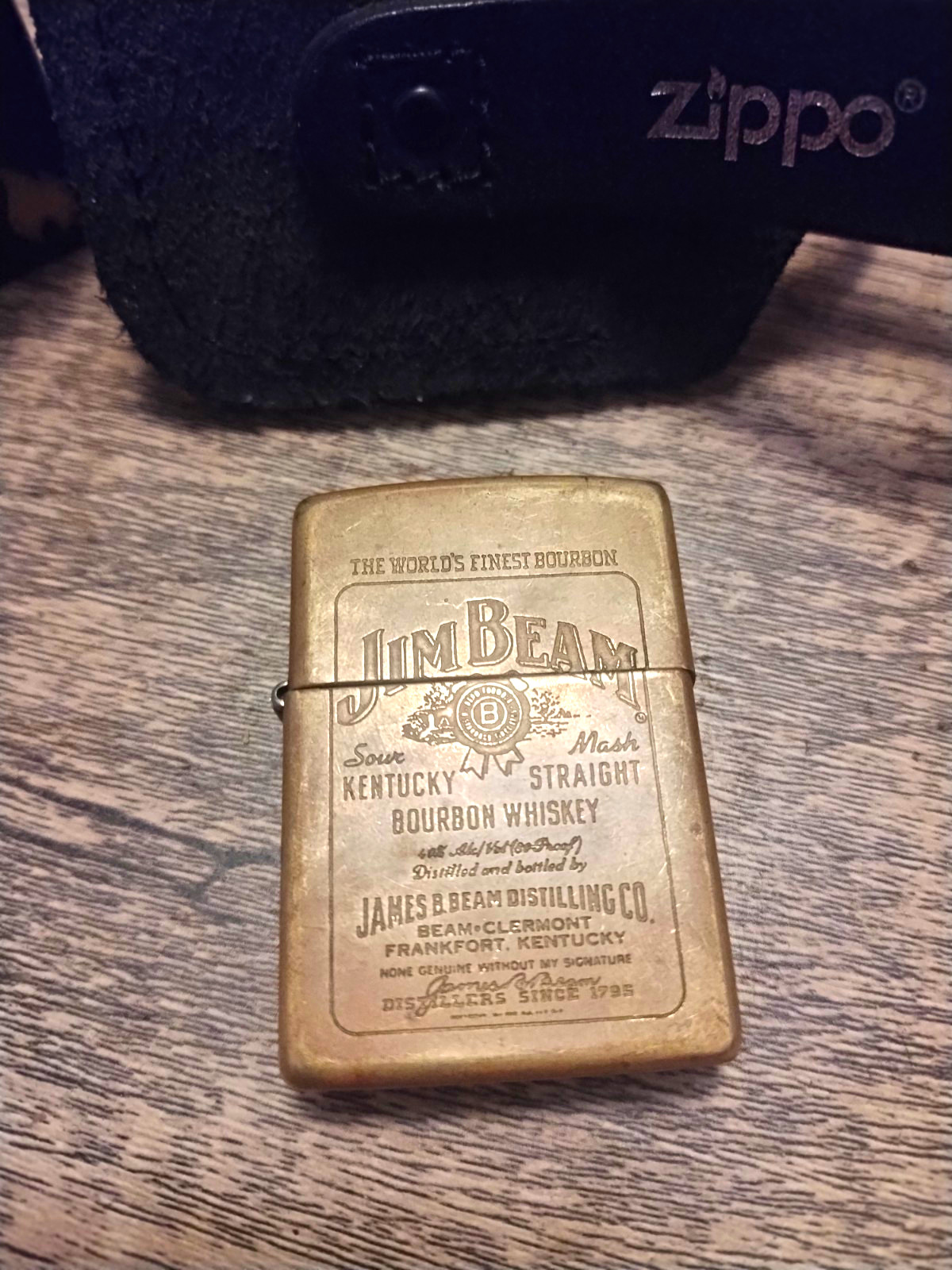 Vintage Zippo Jim Beam Kentucky Straight Bourbon Whiskey Distillery Collectible