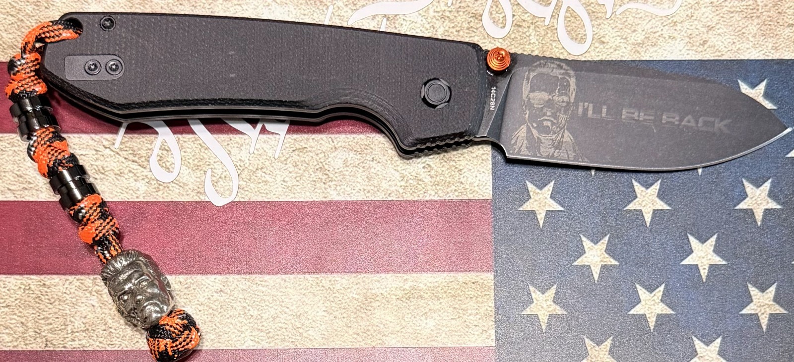 CUSTOM -Vosteed Raccoon 2.0 14C28N Stonewashed Bowie Black Micarta A2902