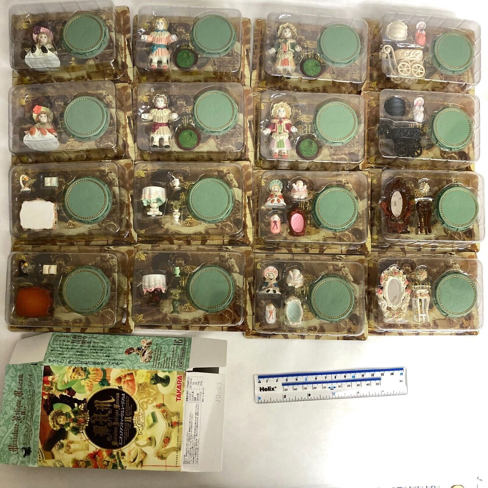 Miniature Antique Museum 2 Bisque Doll Plastic Figure Set of 16 Kaiyodo Takara