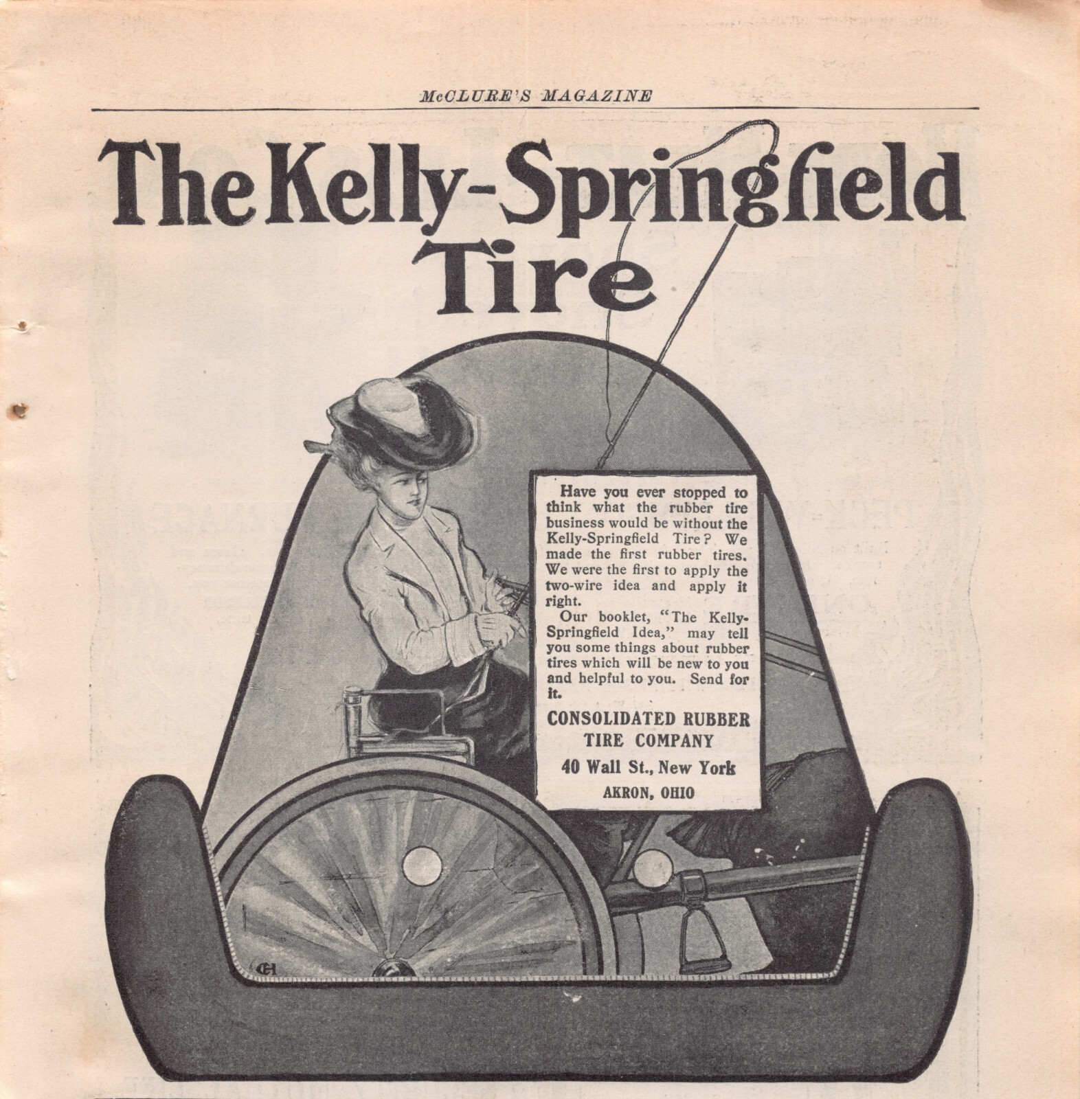 Akron Ohio Kelly Springfield Tire Consolidated Rubber Tire Co 1903 Vtg Print Ad