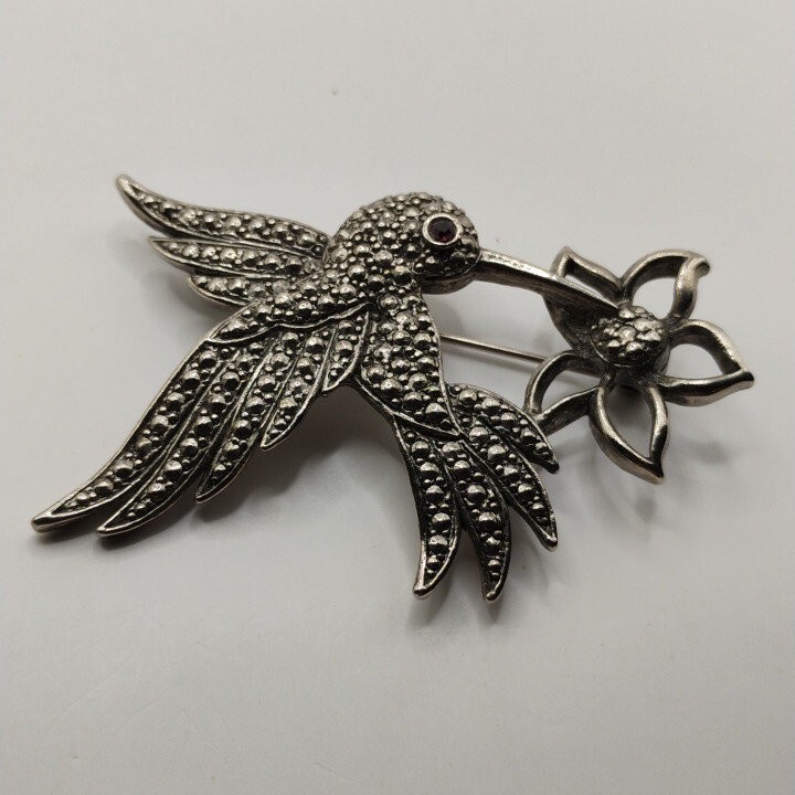 Vintage Avon Hummingbird Brooch with Rhinestones