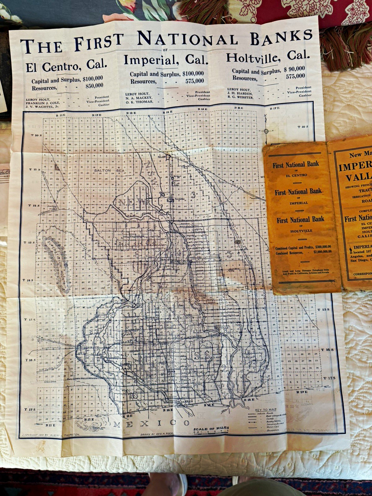 1914 Imperial Valley California Map - Compliments of First National Banks