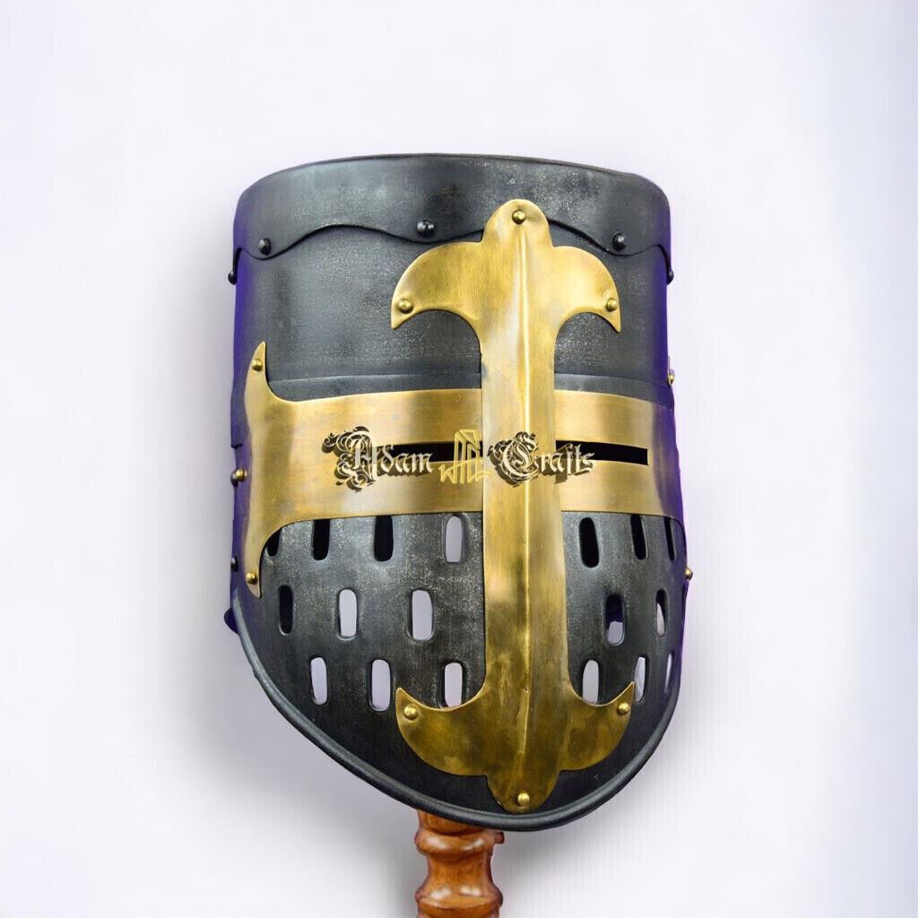 Medieval Darkened Crusader Knight Helmet Reenactment/Halloween/Christmas