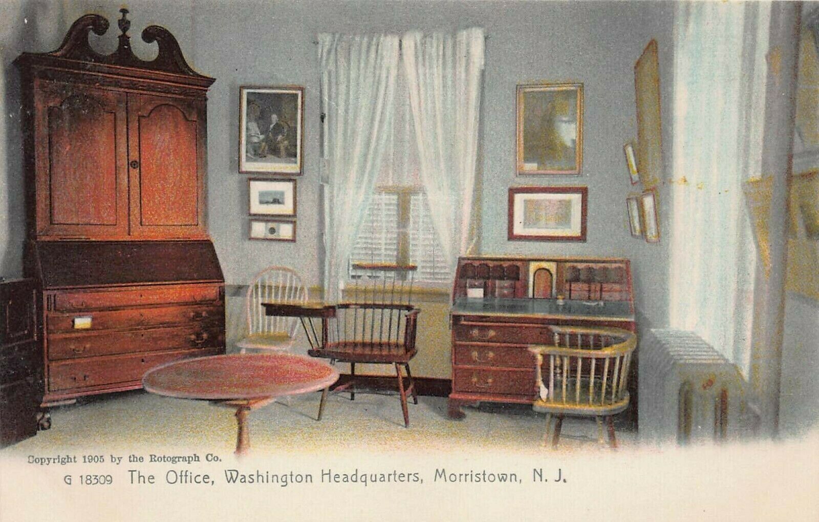 The Office, Washington\'s Headquarters, Morristown, N.J., Early Postcard, Unused 