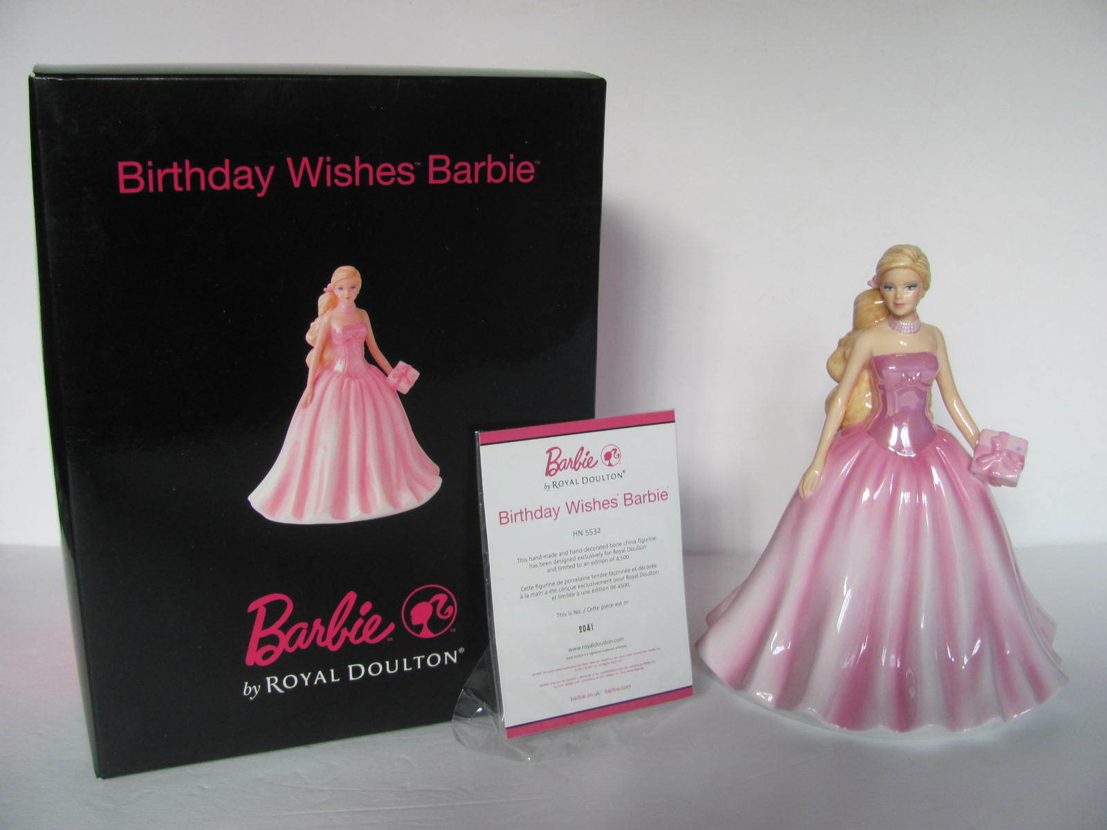 ROYAL DOULTON BARBIE BIRTHDAY WISHES FIGURINE - LIMITED EDITION - MINT IN BOX