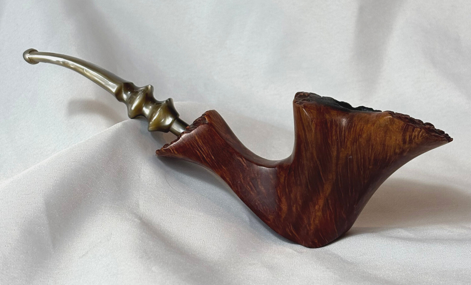 Vtg Ben Wade Martinique Pipe Freehand Sitter Made In Denmark Lucite Stem