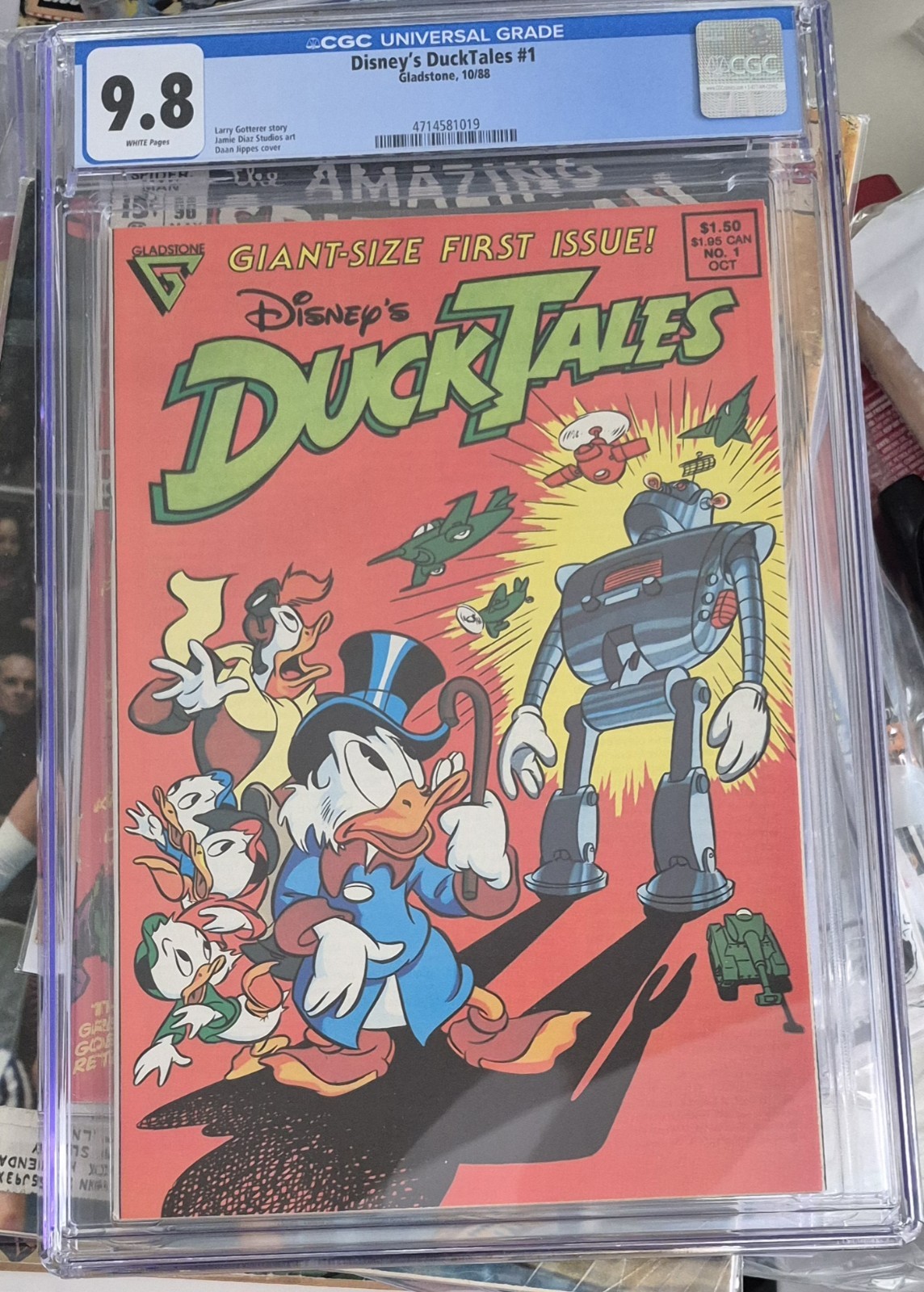 DISNEY\'S DUCKTALES #1 CGC 9.8 WHITE PAGES   GLADSTONE 1988 