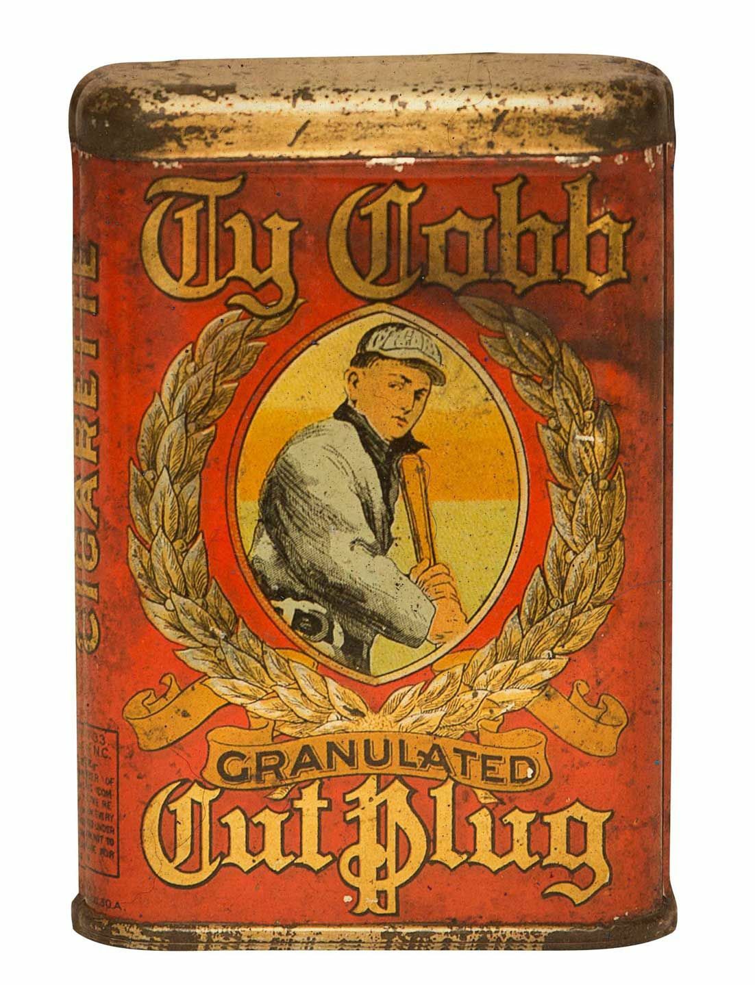 TY COBB GRANULATED CUT PLUG TOBACCO HEAVY DUTY USA MADE METAL ADVERTISING SIGN TY COBB GRANULATED CUT PLUG TOBACCO HEAVY DUTY USA MADE METAL ADVERTISING SIGN