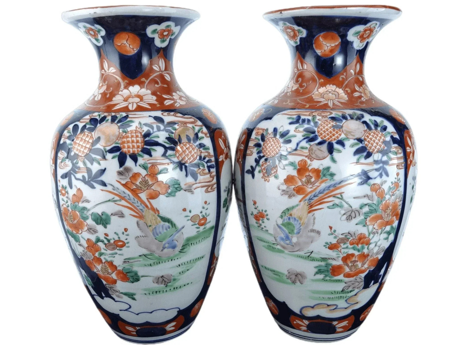 Large Meiji Period Japanese Pair Imari Vases