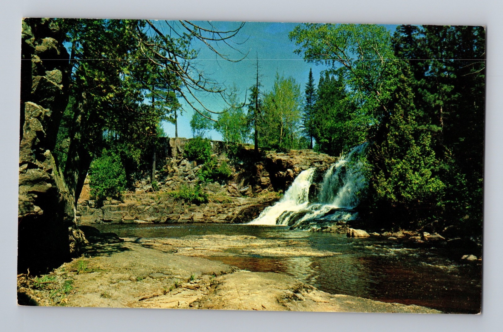 Upper Gooseberry Falls Two Harbors Minnesota Postcard K142 AW Fisher. Co 