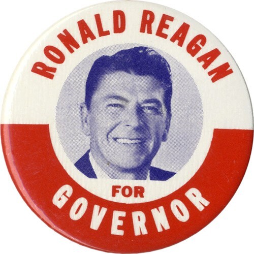 Scarce 1966 Ronald Reagan FOR GOVERNOR of California Campaign Button