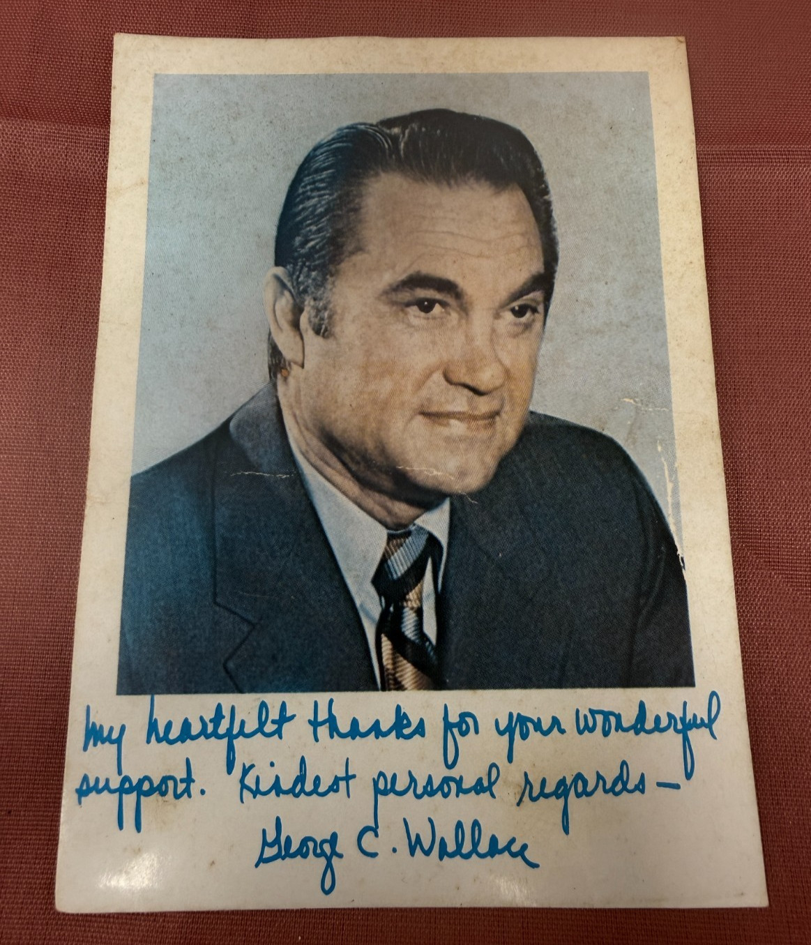 Vintage George Wallace Photo Photograph with Printed Signature Note 5