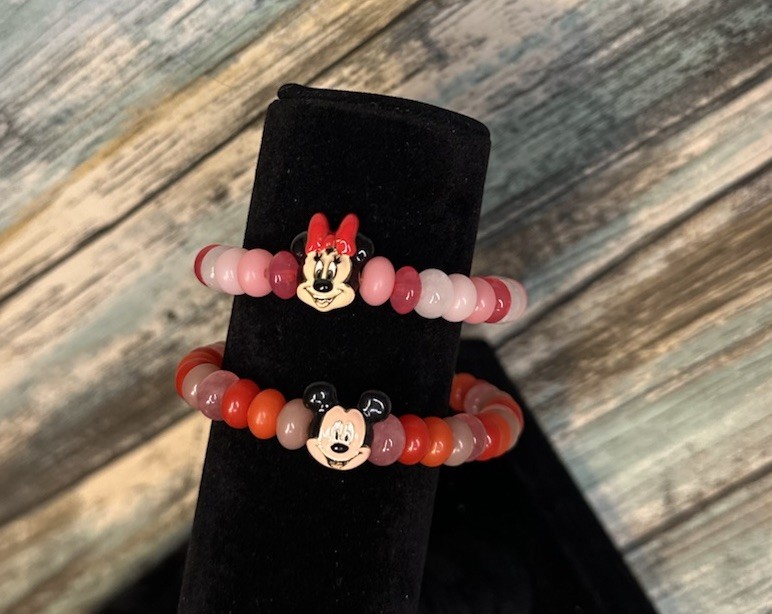 NEW Baublebar x Disney Mickey and Minnie Mouse Beaded Charm Bracelets Lot of 2