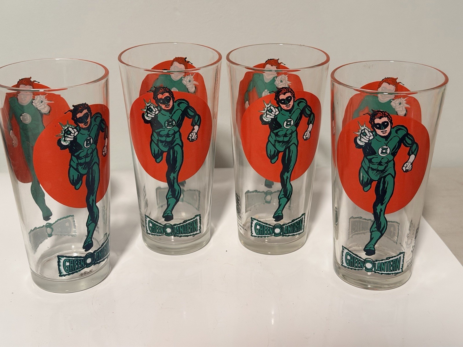 VTG Set Of *4* Pepsi Super Series 1976 Drinking Glass GREEN LANTERN D.C. Comics