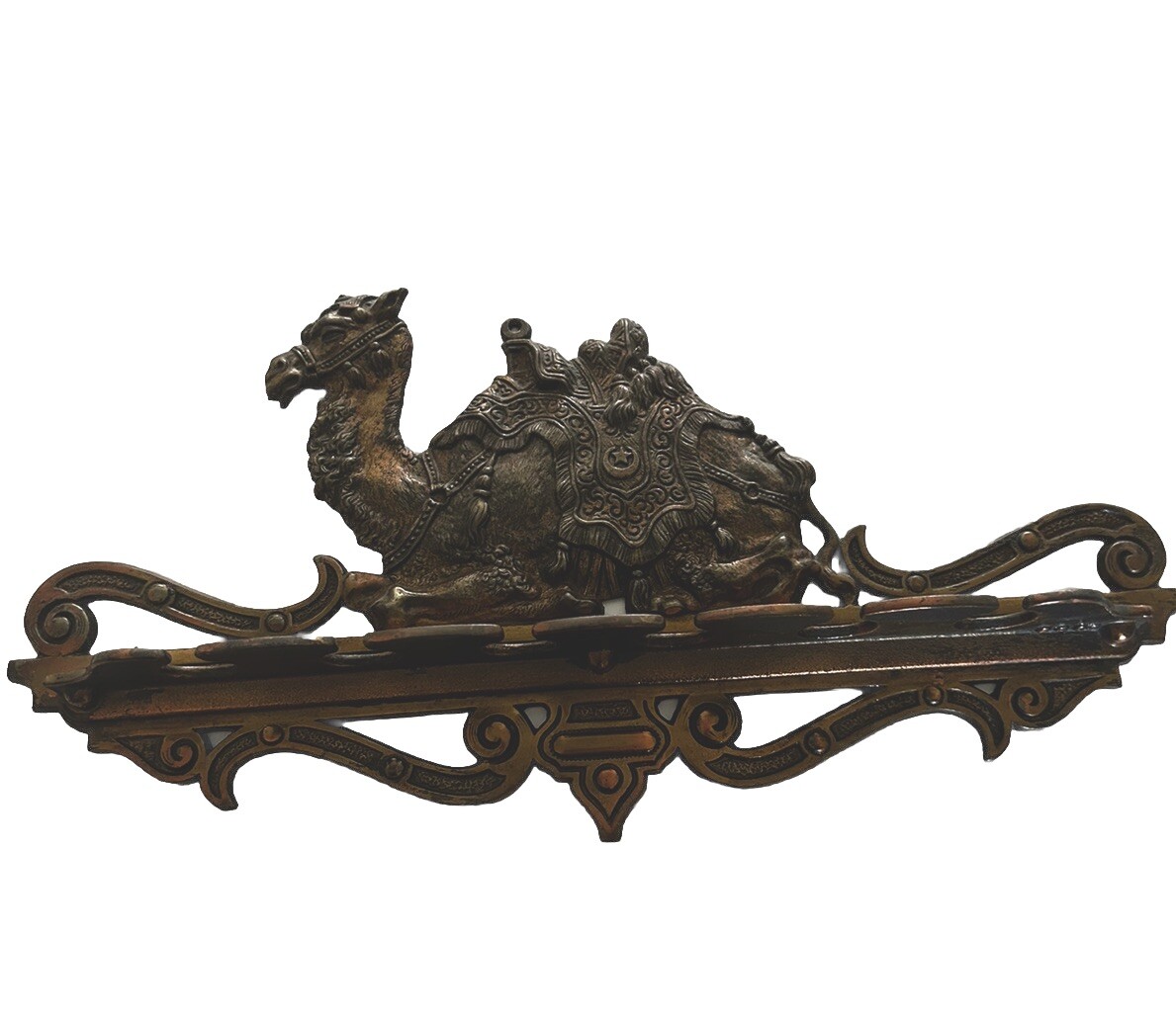 ANTIQUE JUDD CAST IRON CAMEL WALL RACK Pipes Keys Hat Coat Original Art Nouveau