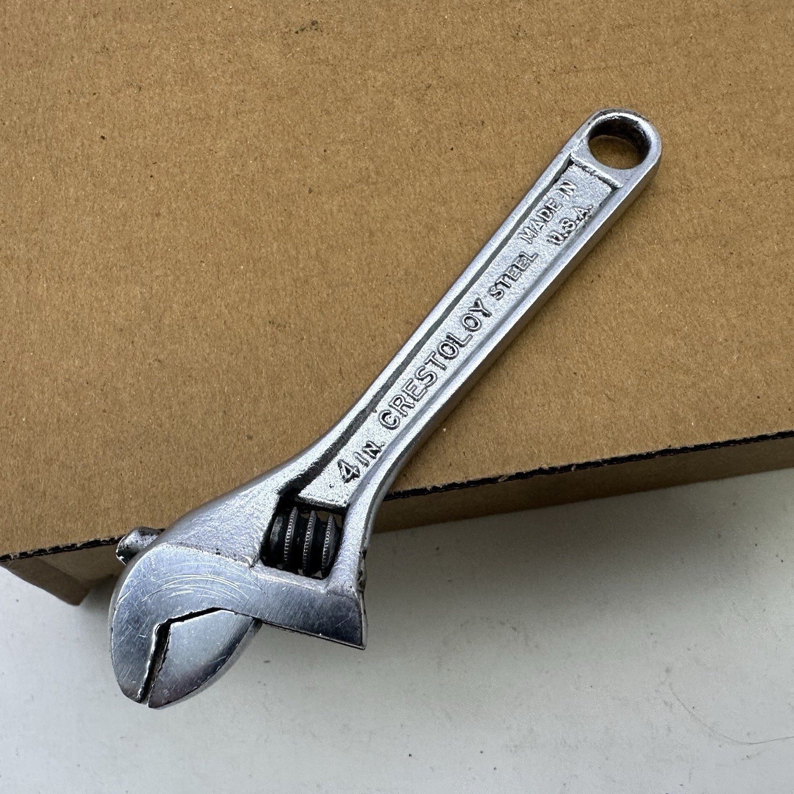 Vintage Crescent Tool Co 4 Inch Crestoloy Adjustable Wrench Jamestown NY USA