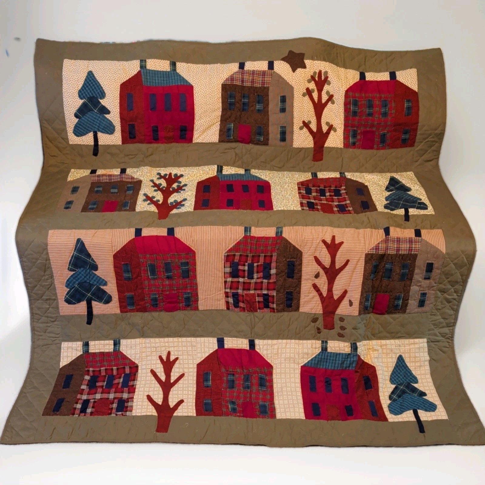 Vintage Land\'s End Coming Home Quilt Twin Size With Rod Pocket For Hanging. Vintage Land\'s End Coming Home Quilt Twin Size With Rod Pocket For Hanging.