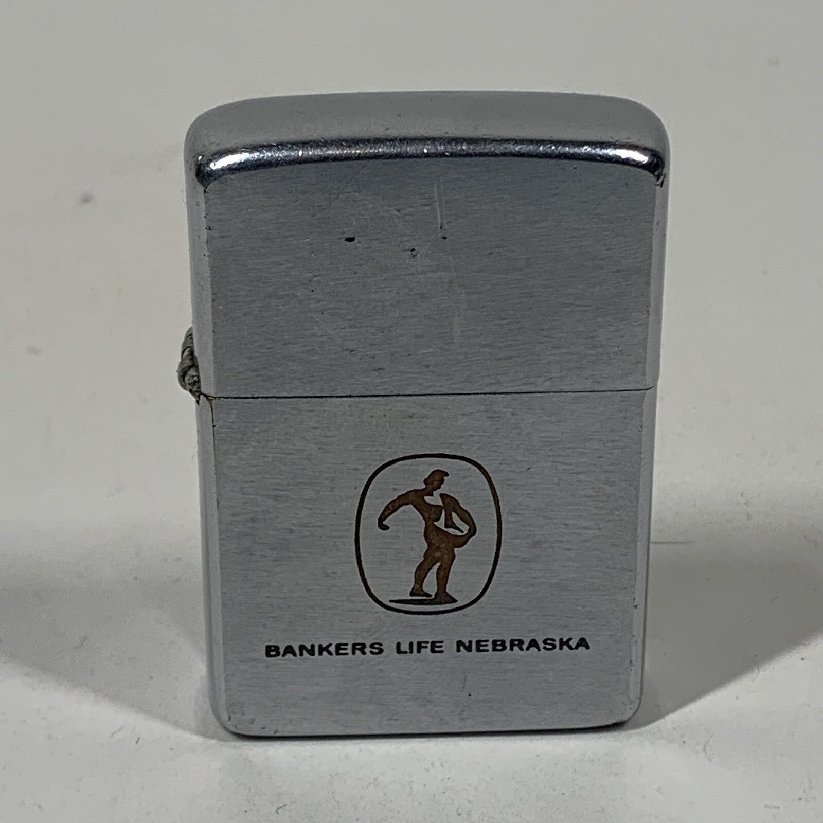 Vintage 60s 1963 Chrome Zippo Lighter Bankers Life Nebraska Branding MCM Vintage 60s 1963 Chrome Zippo Lighter Bankers Life Nebraska Branding MCM