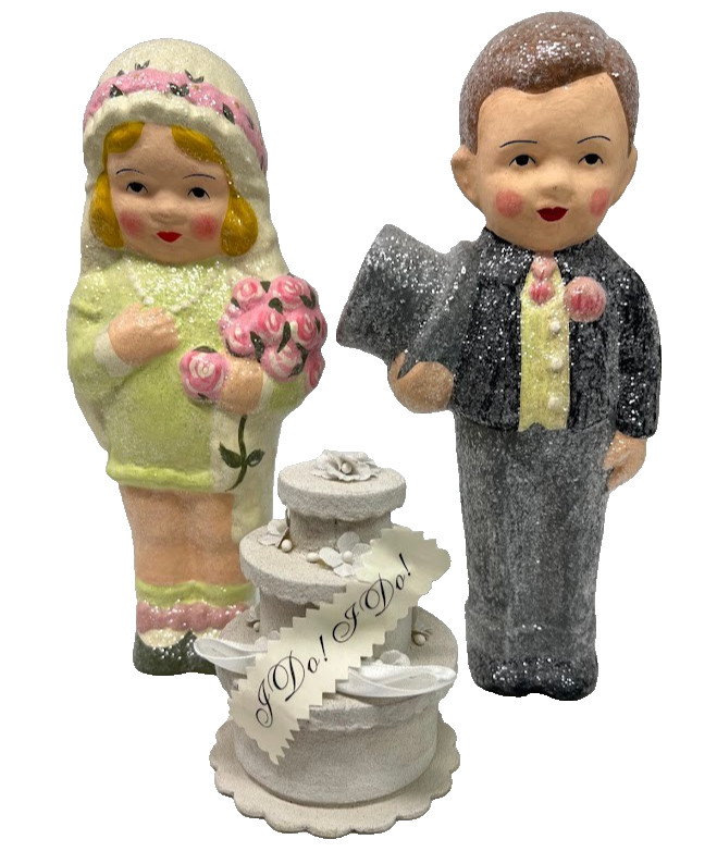 Bethany Lowe Wedding Cake Couple Teena Flanner Figurines Bride Groom Retro