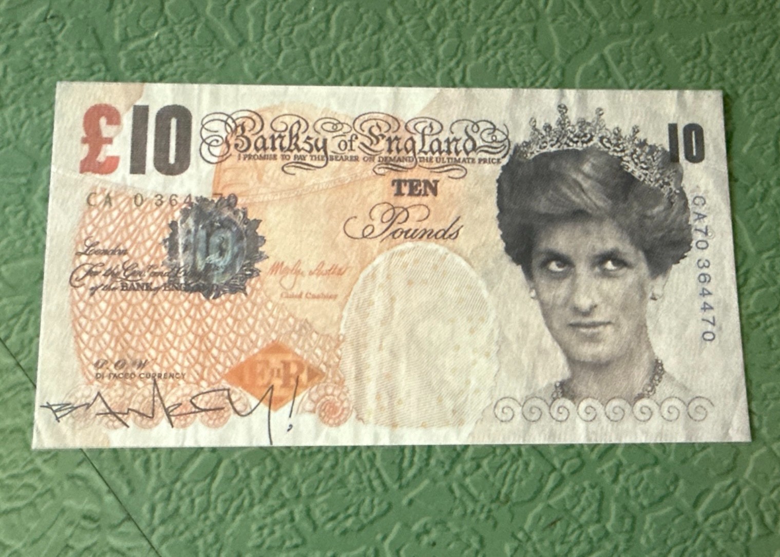 Signed Banksy Di-Faced Tenner Princess Diana Signed 2004 Rare Street Art Signed Banksy Di-Faced Tenner Princess Diana Signed 2004 Rare Street Art
