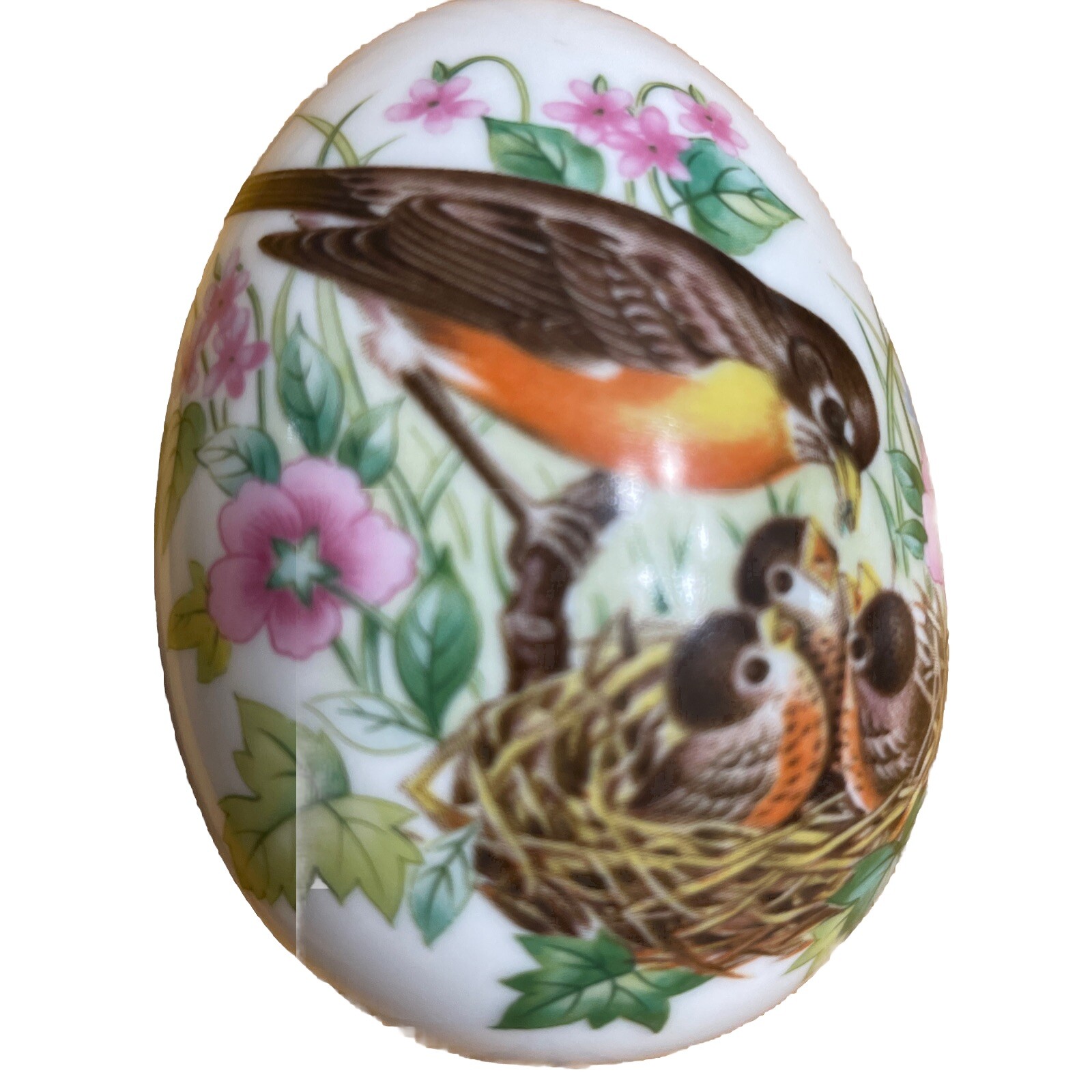 Avon Porcelain Egg Birds Nest Flowers Every Spring Brings a New Beginning 3\