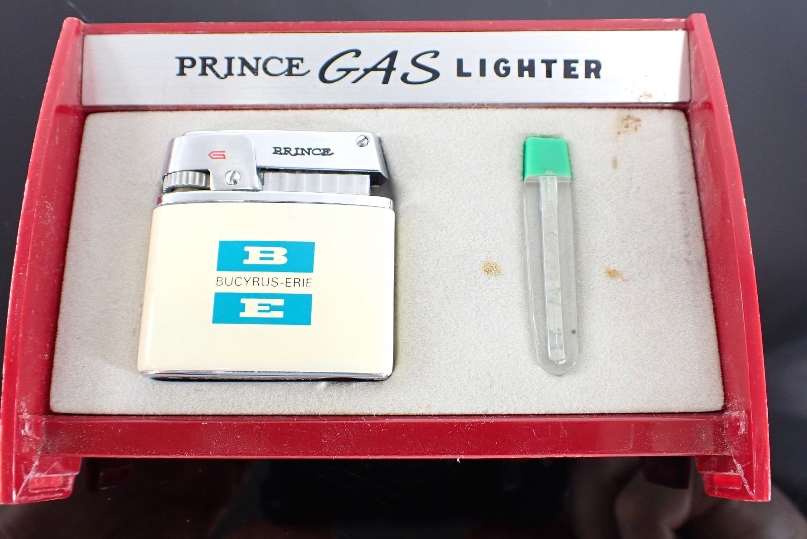 Vintage Lighter Prince Gas Bucyrus-Erie NOS with Box Japan Magnetic 101 No lid