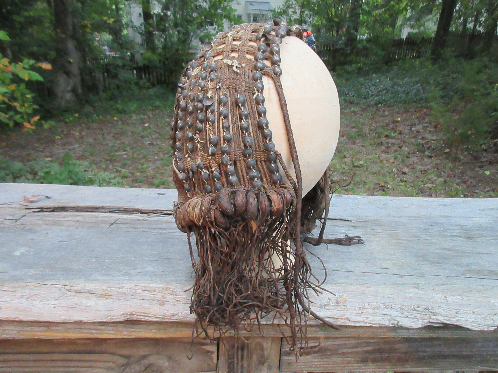Antique Middle East Oman Bedouin Headdress Shabka Goatskin Leather & Silver