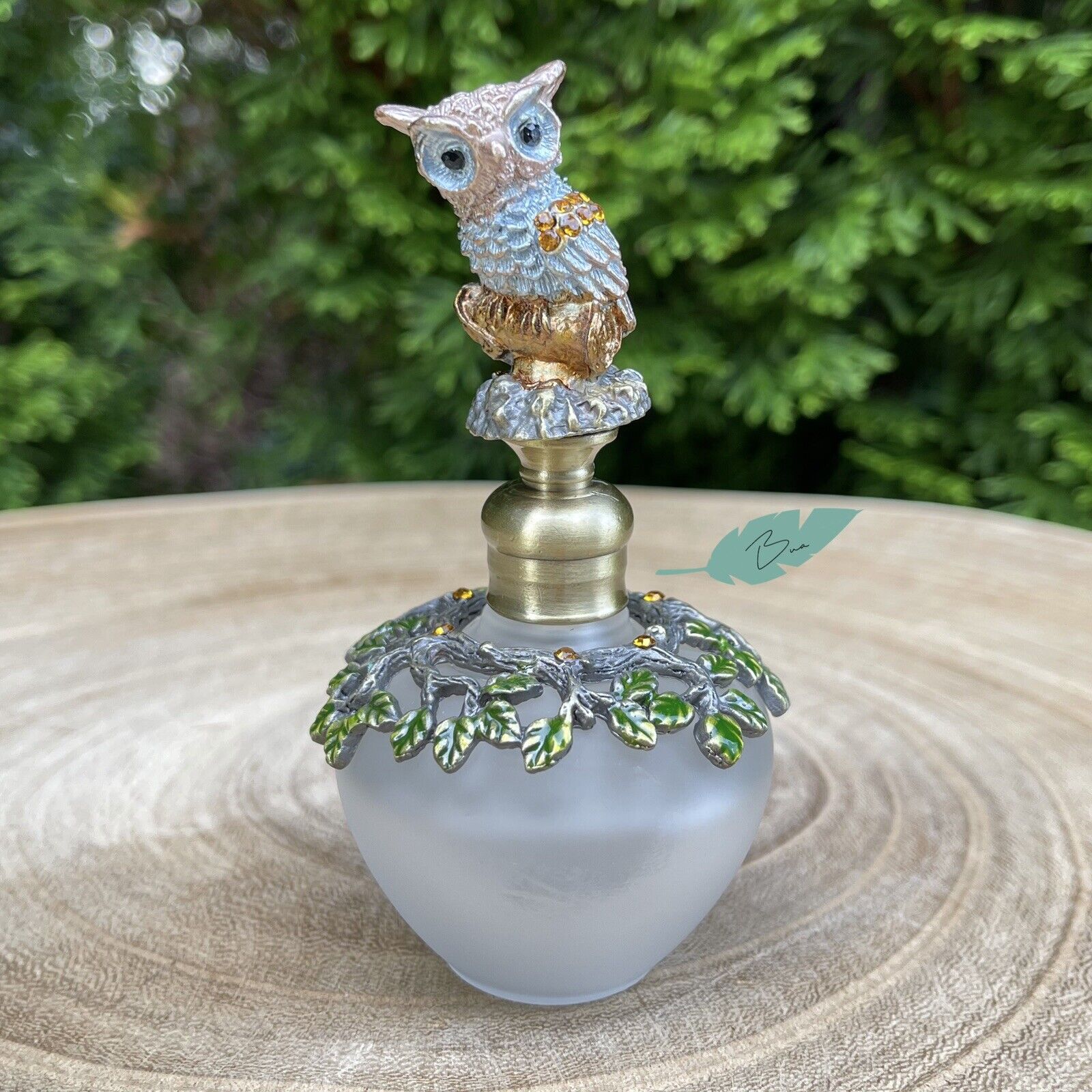Night Owl Vintage-Style Perfume Bottle Metal Glass 40mL