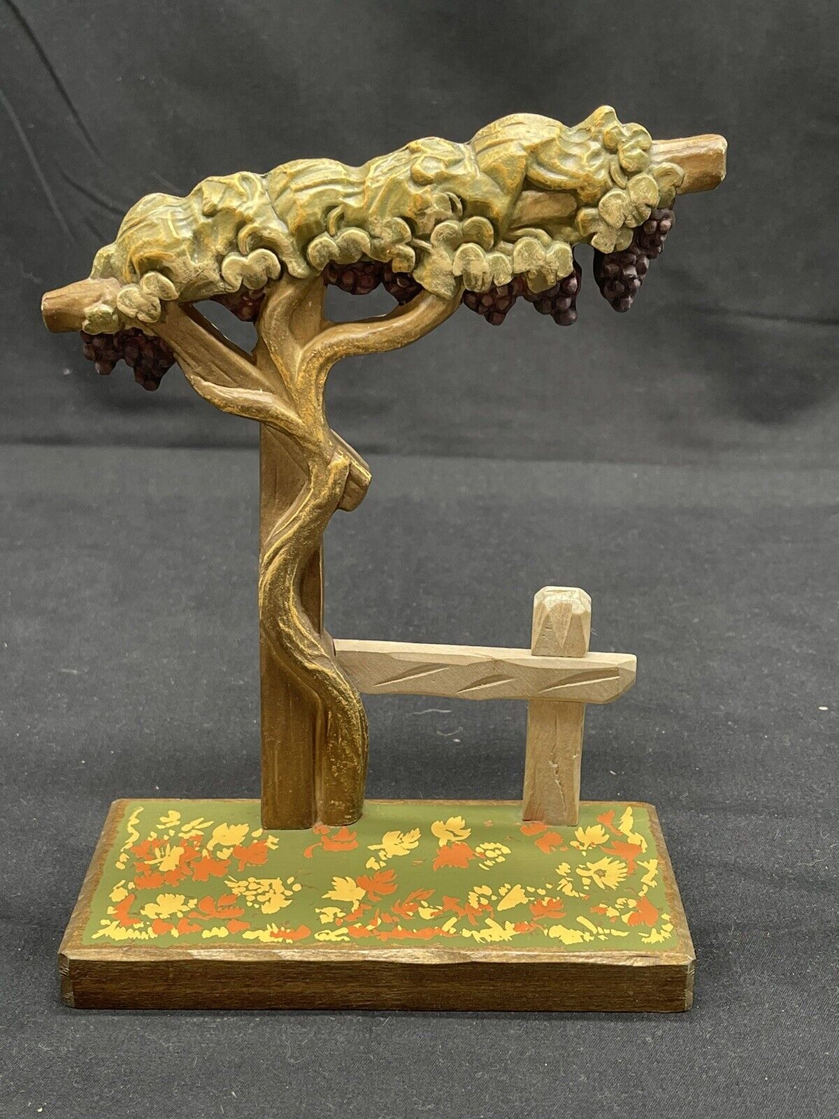 ANRI Hand Carved Painted Grape Arbor Display Stand