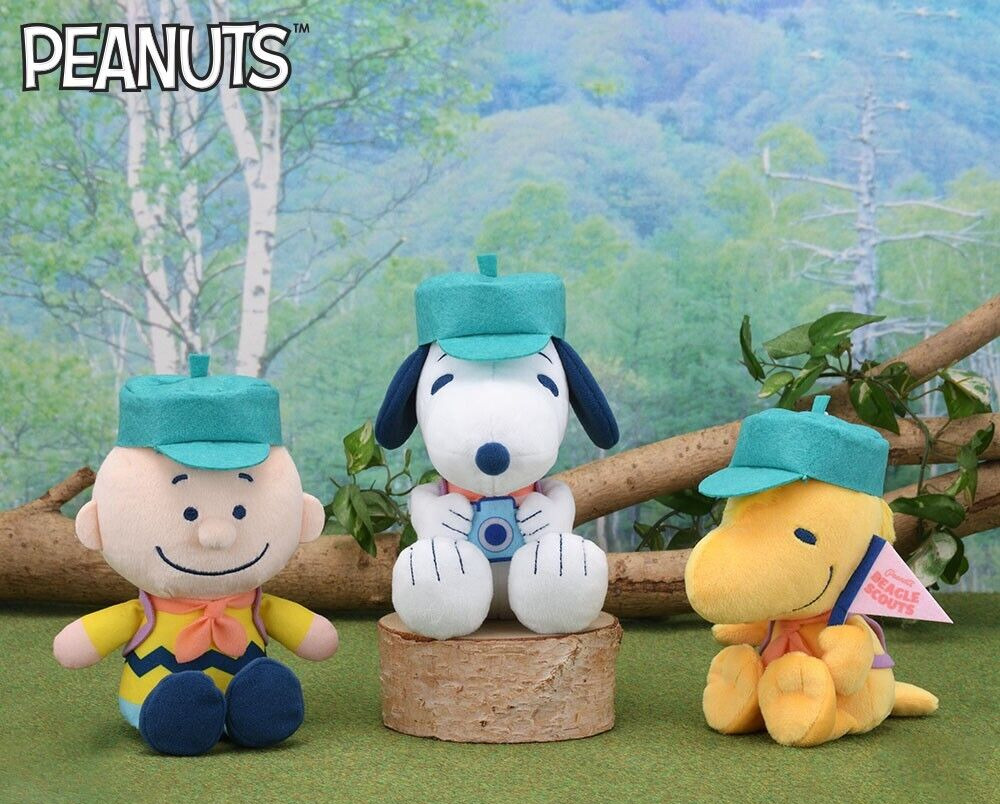 PEANUTS SNOOPY Charlie Woodstock Beagle Scout Plush Doll mascot New Japan 2024