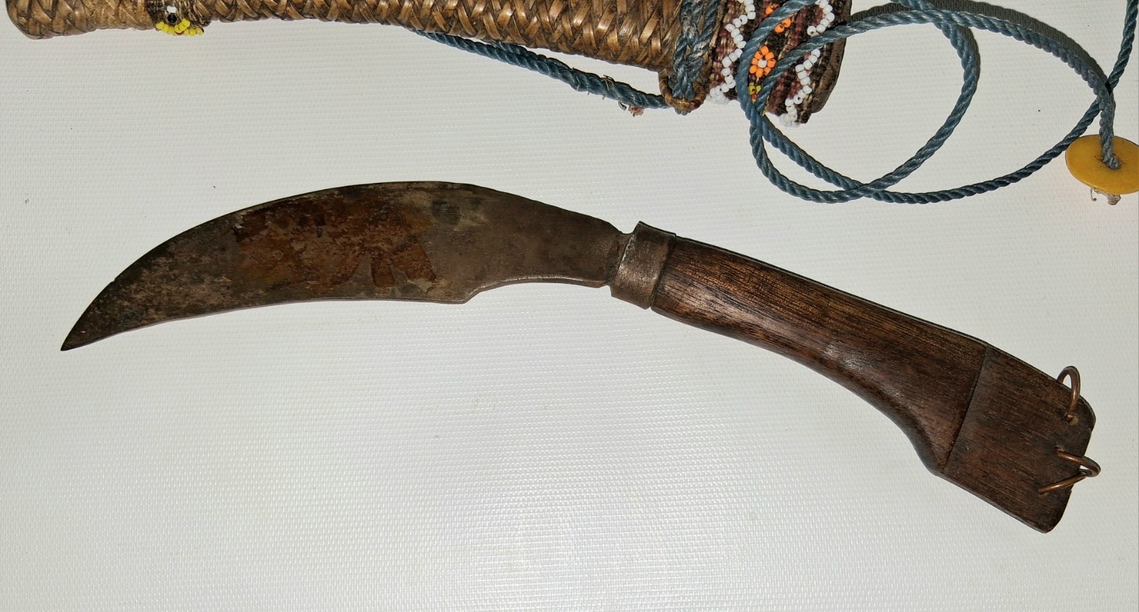 Filipino Dagger Buyo Karambit Knife Philippines WWII Leather Sheath Antique