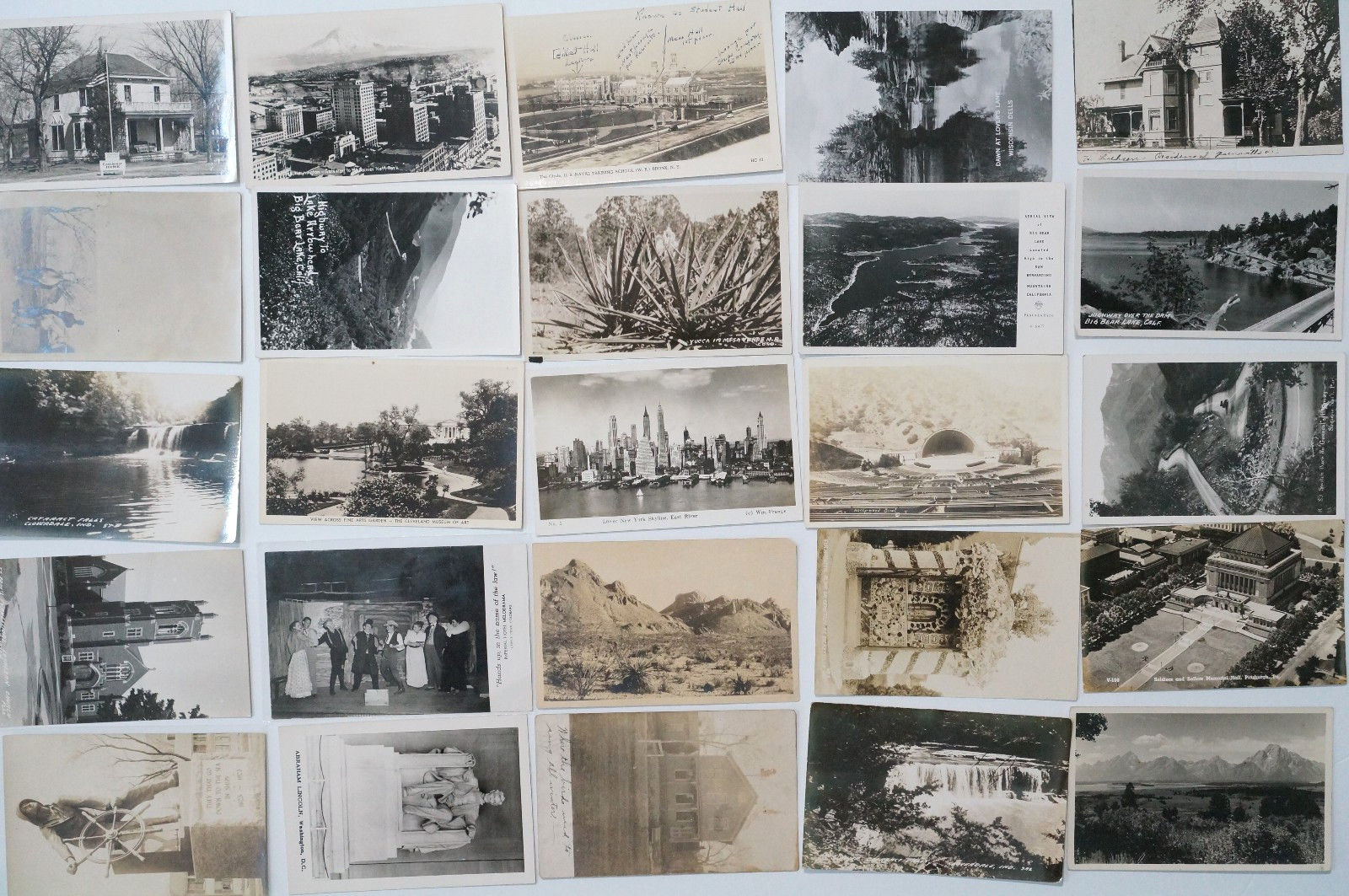 RPPC Postcard Lot of 25 Real Photo Postcards Old Vintage Picture Post Cards USA