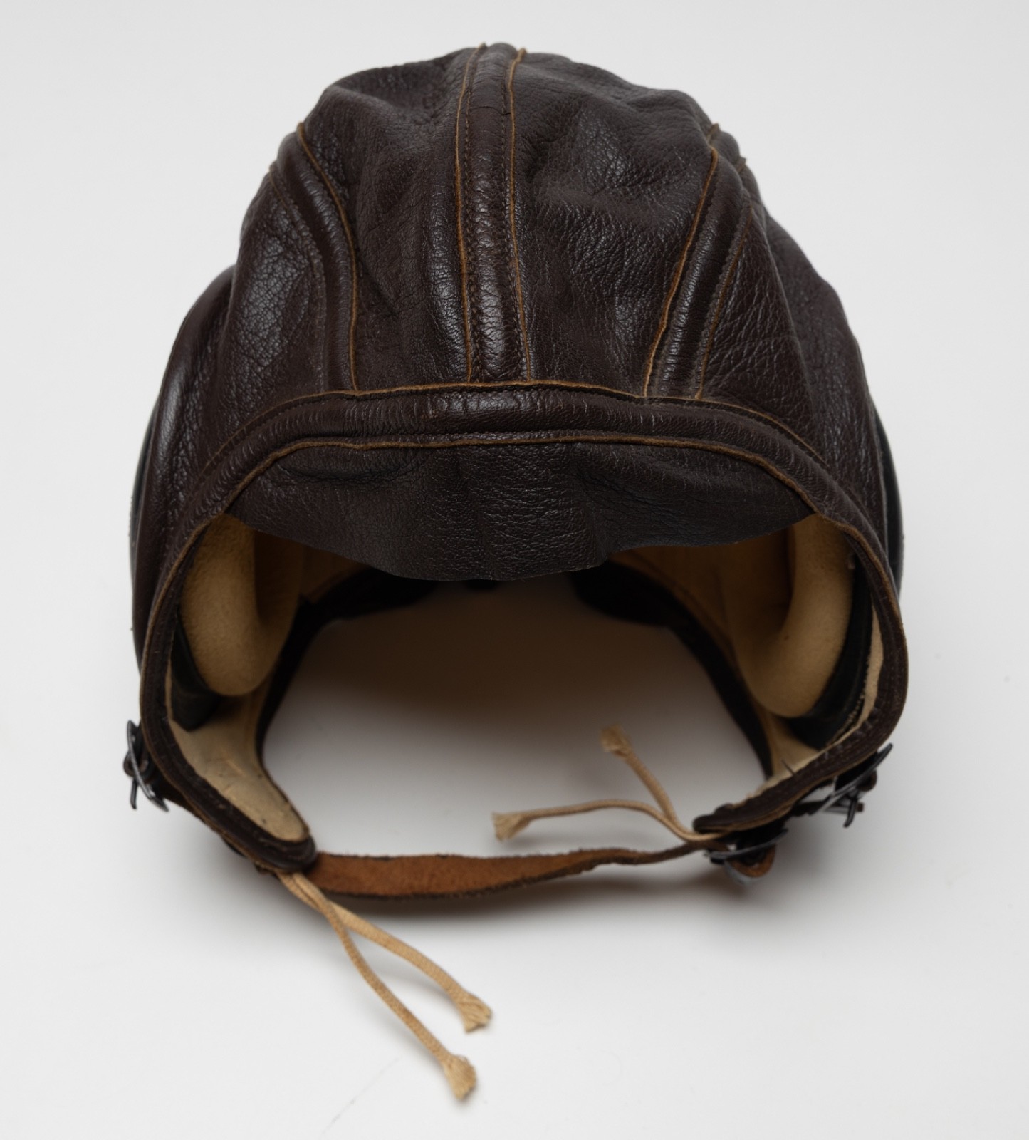 WWII USN US Navy Slote & Klein A-11 Military Leather Pilot\'s Flight Cap Helmet M