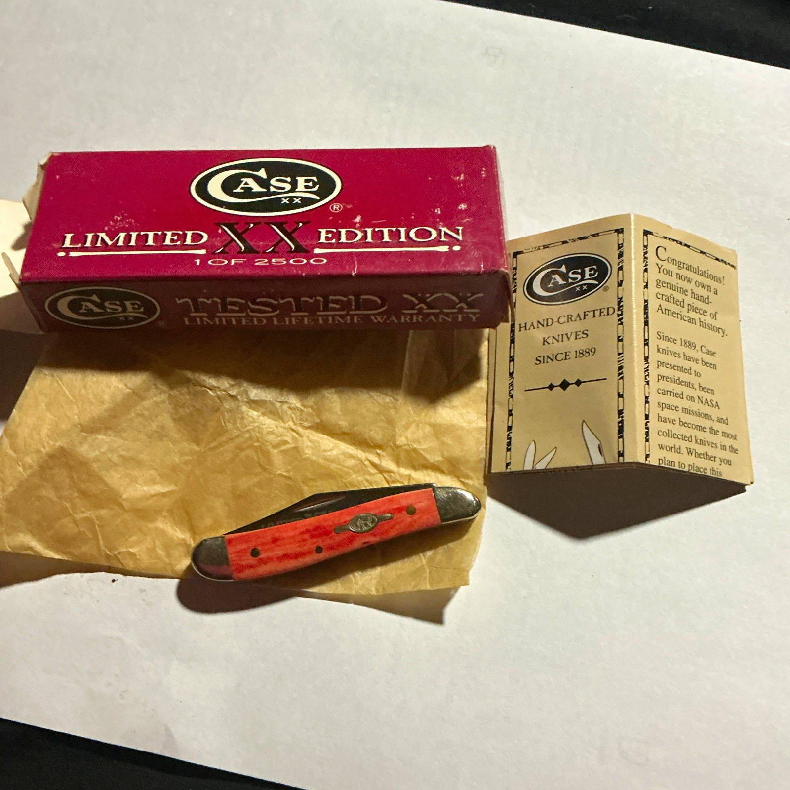 Case XX Limited XX Edition 2-Blade SS Slipjoint Red Wood Handle w/ Box 1989