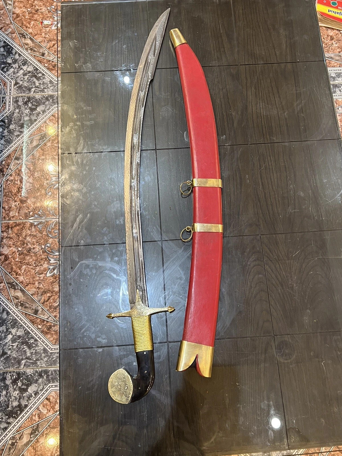 Handmade Damascus Ottoman Turkish Kilij sword, Hand Forged Replica