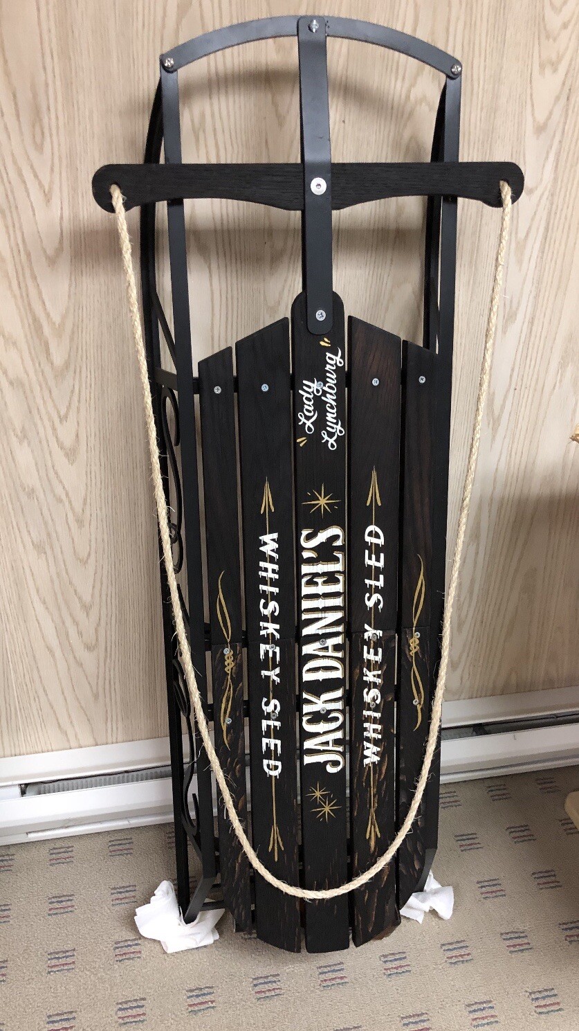 Custom Jack Daniel’s Whiskey Sled Contest Coca Cola Collectible Bar Man Cave