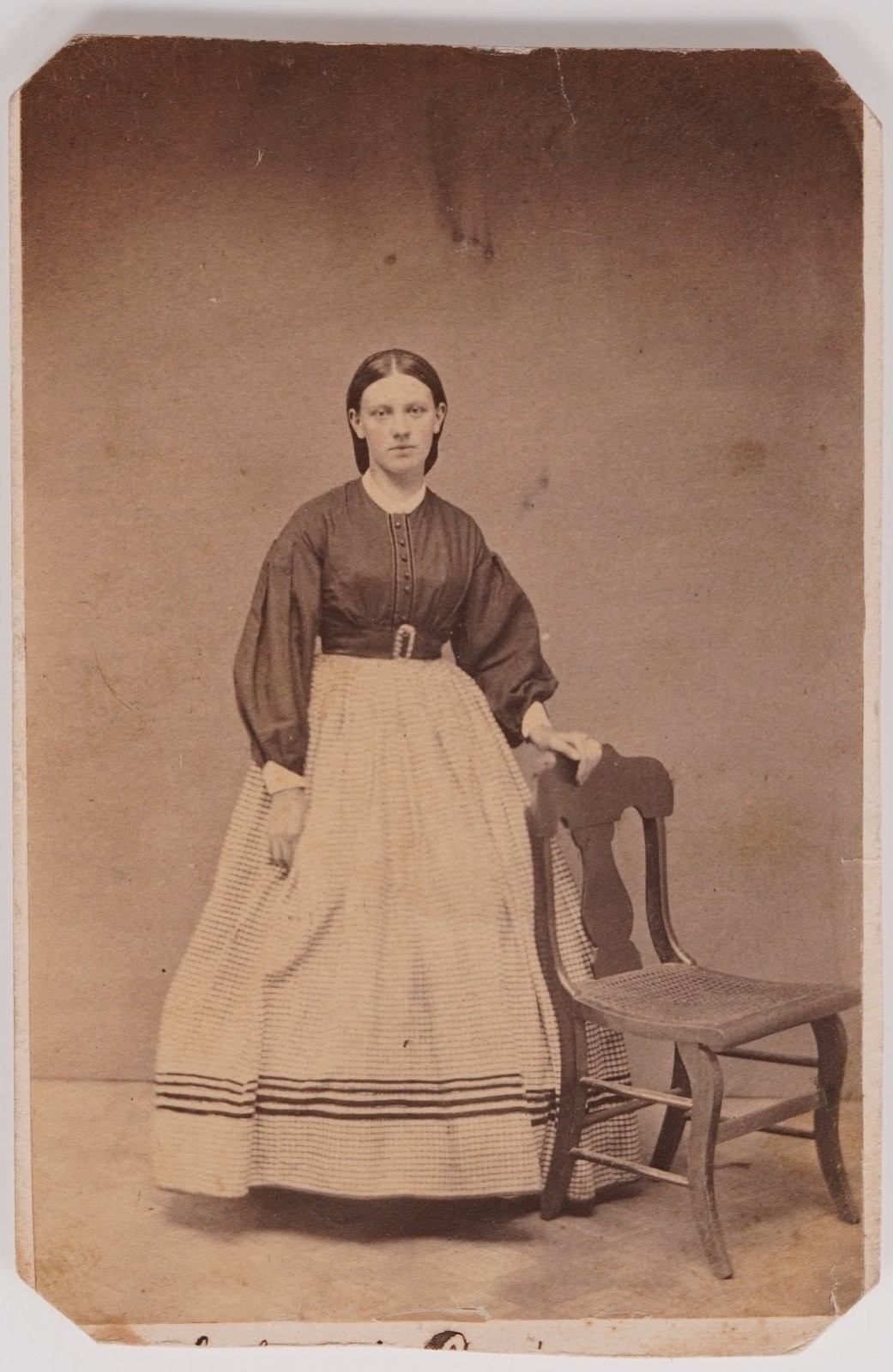 CDV Circa 1860s 2c Civil War Tax Stamp Young Lady Mahanoy City Pennsylvania