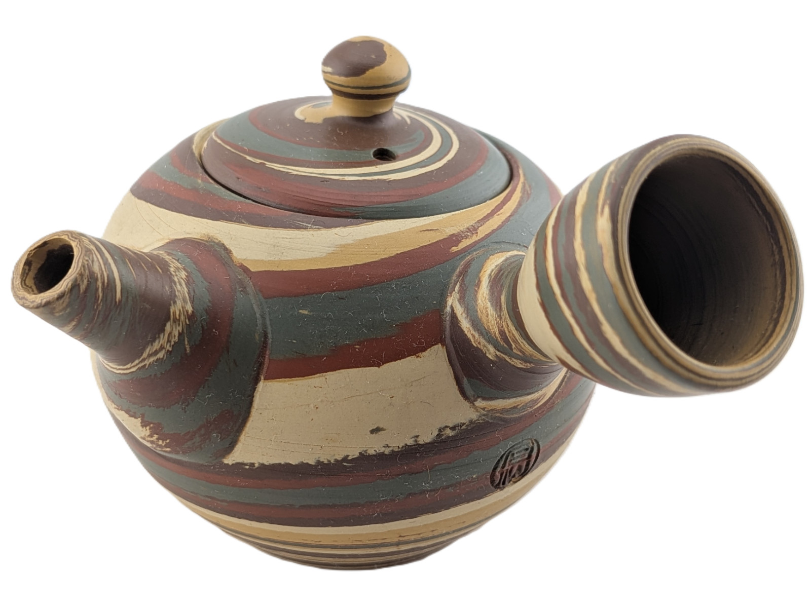 Sekisen 石仙 Yuzo Shimizu 清水勇蔵 Japanese Tokoname Pottery Neriage Mixed Clay Teapot