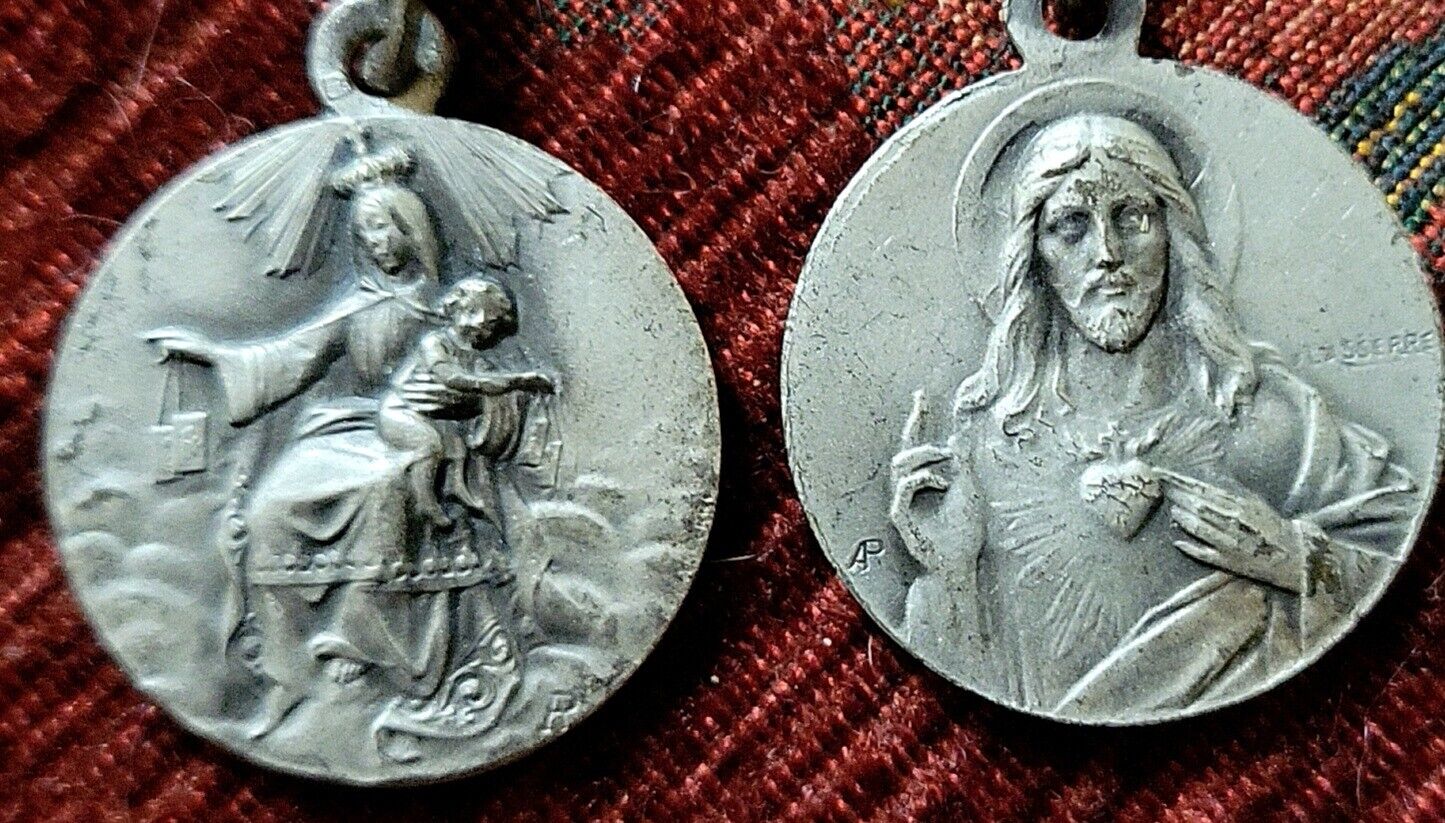 Our Lady of Mount Carmel Vintage & New Holy Medallion by F. Lasserre & A. Penin.