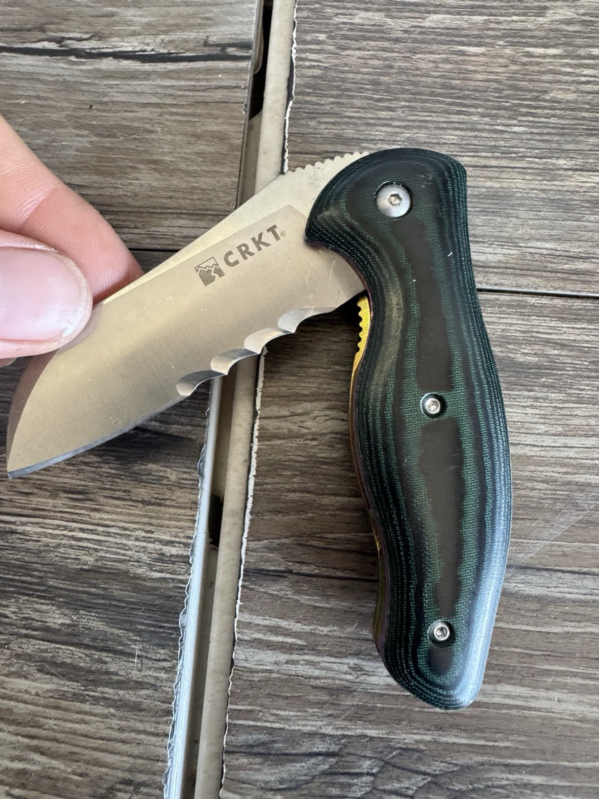 CRKT McGinnis Tuition 1160 Veff Serrated Blade Micarta Grips Retired EXCELLENT CRKT McGinnis Tuition 1160 Veff Serrated Blade Micarta Grips Retired EXCELLENT