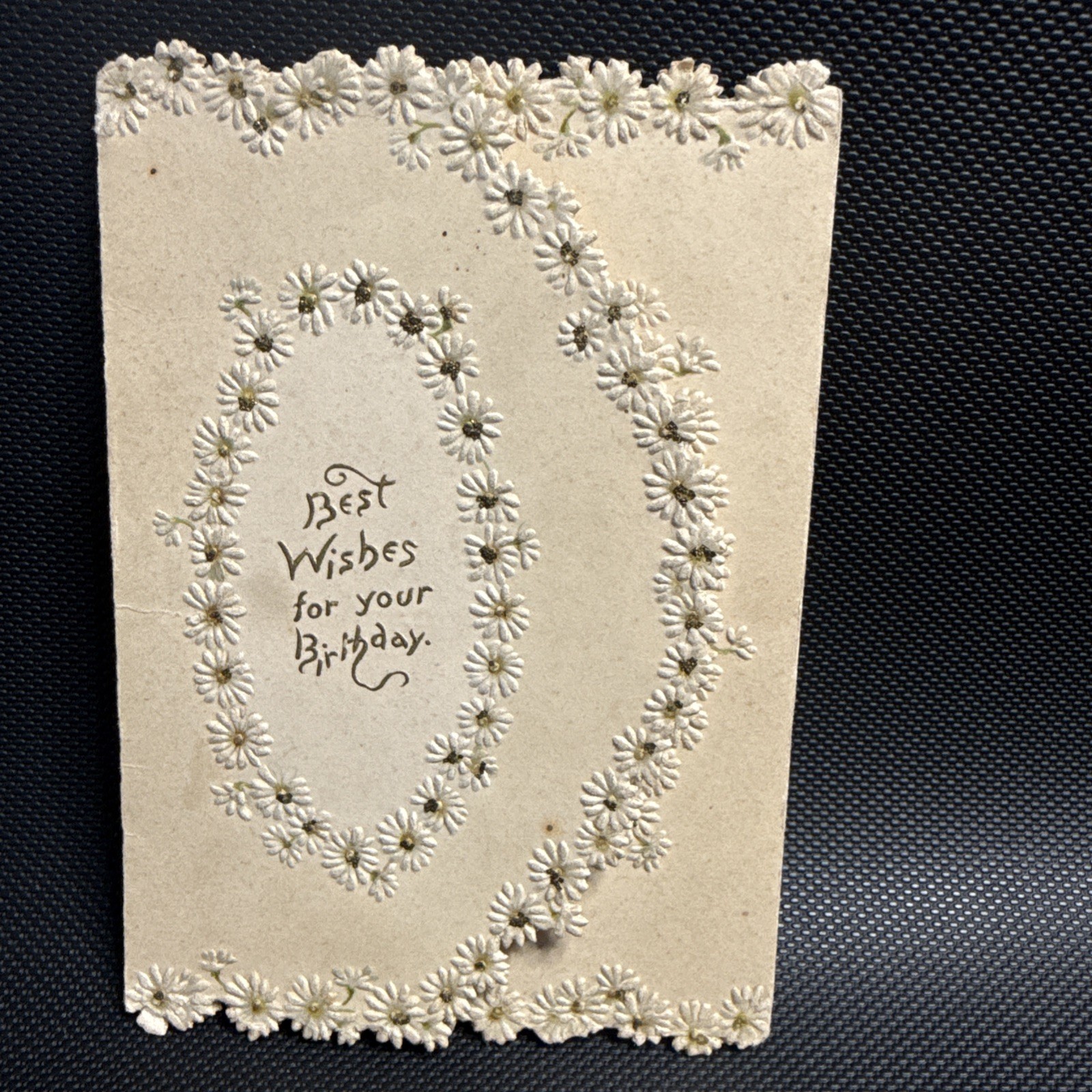 VICTORIAN GREETING CARD BIRTHDAY FLOWERS DIECUT