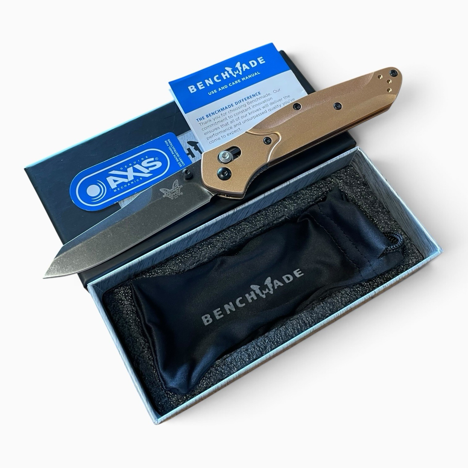 Benchmade Knives 940 Osborne Brass Aluminum S30V Folding Knife USA Made EDC