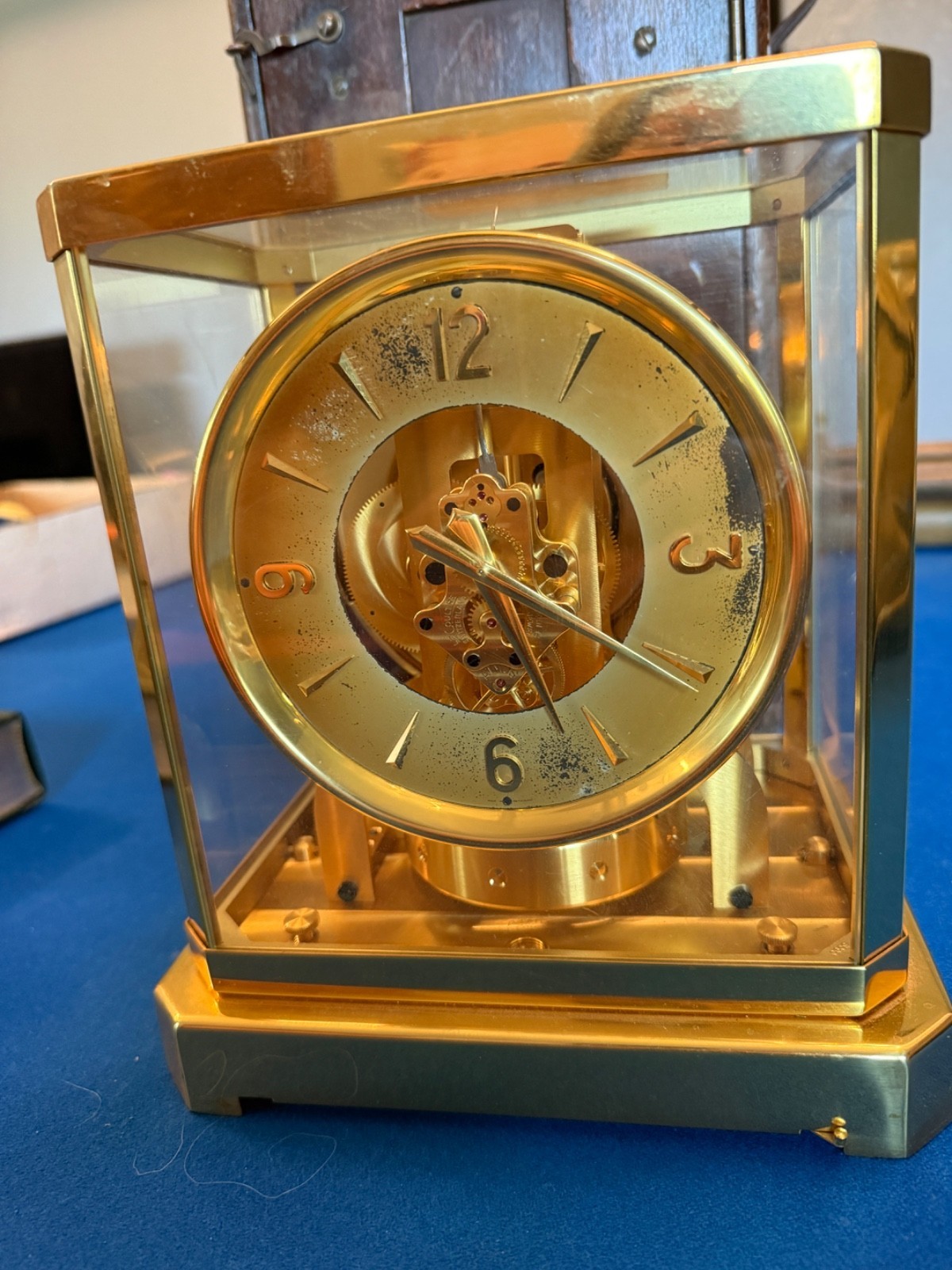 Vintage Jaeger LeCoultre Atmos 519 1950's 29405 Mantel Clock, Working