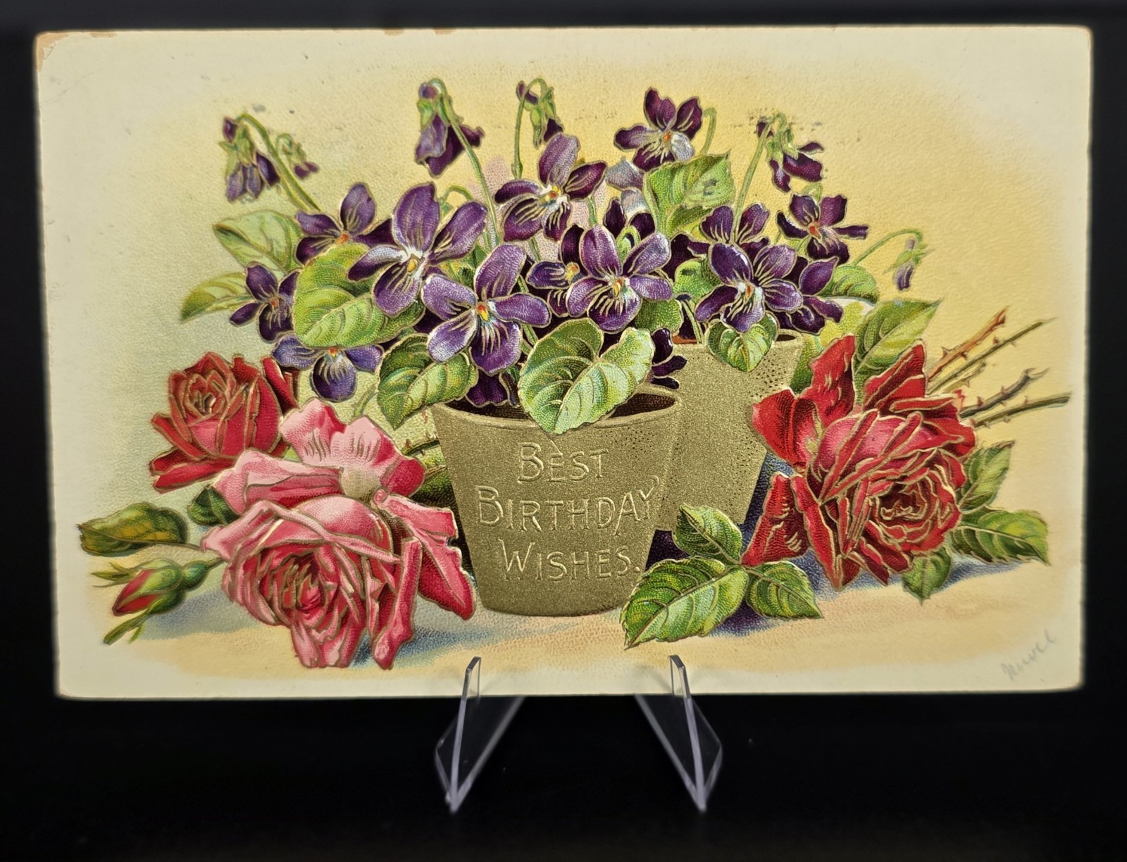 Lot 5 Antique Embossed Floral Birthday Easter Tazewell VA Postcards 1909
