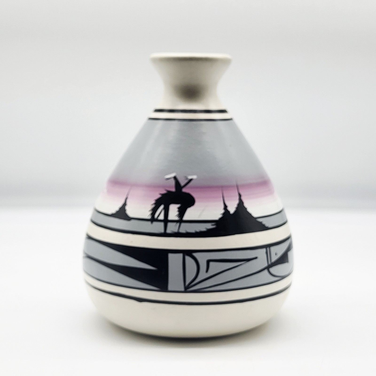 Vintage Cedar Mesa Pottery Vase Signed Lyn End of the Trail Southwestern 9
