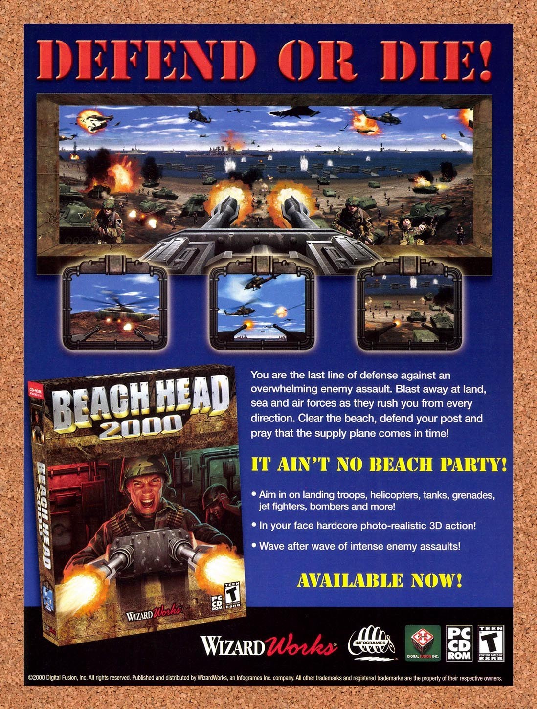 2000 Beach Head 2000 PC Original Advertisement / Retro Promo v1 2000 Beach Head 2000 PC Original Advertisement / Retro Promo v1