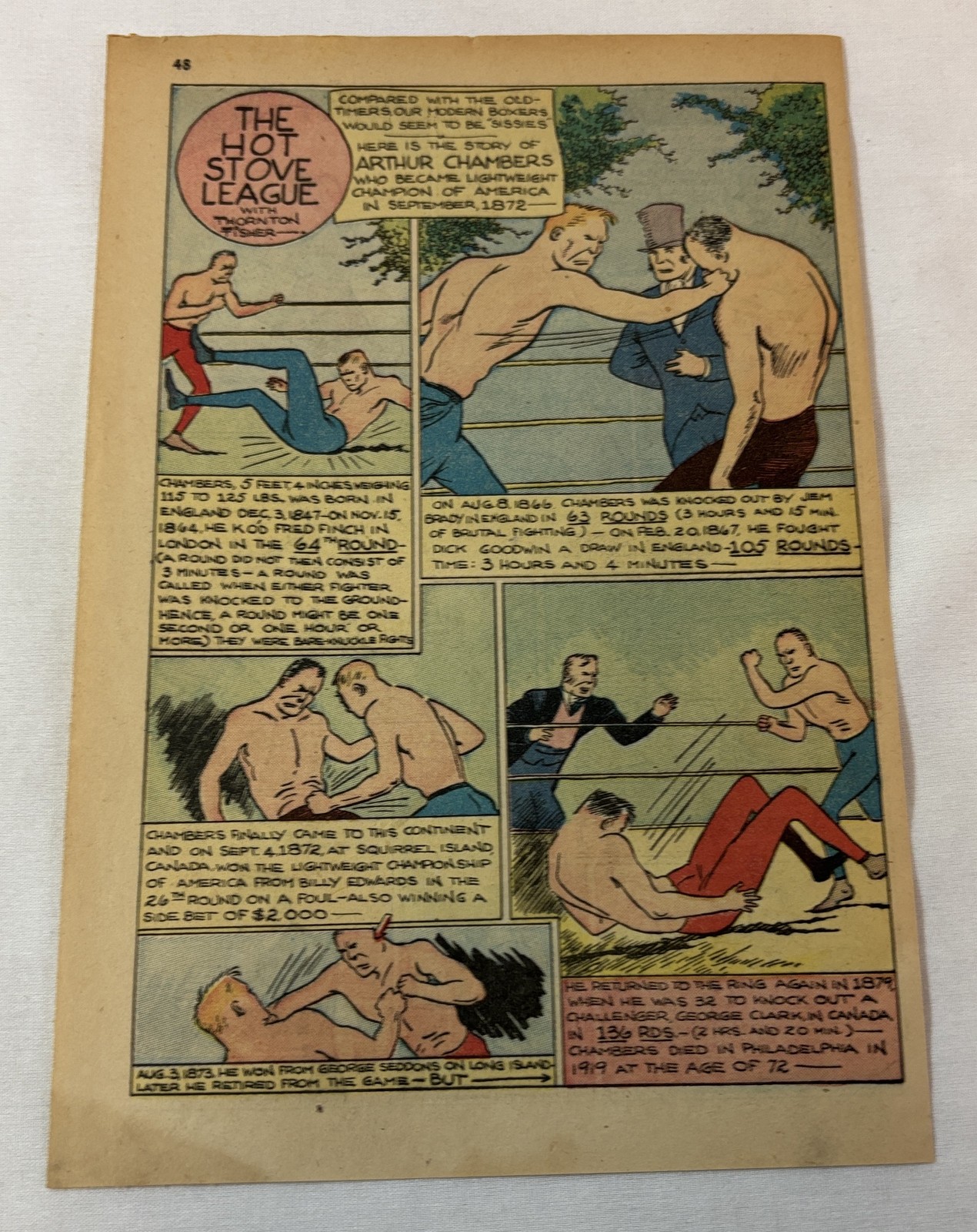 1946 cartoon page ~ boxer ARTHUR CHAMBERS